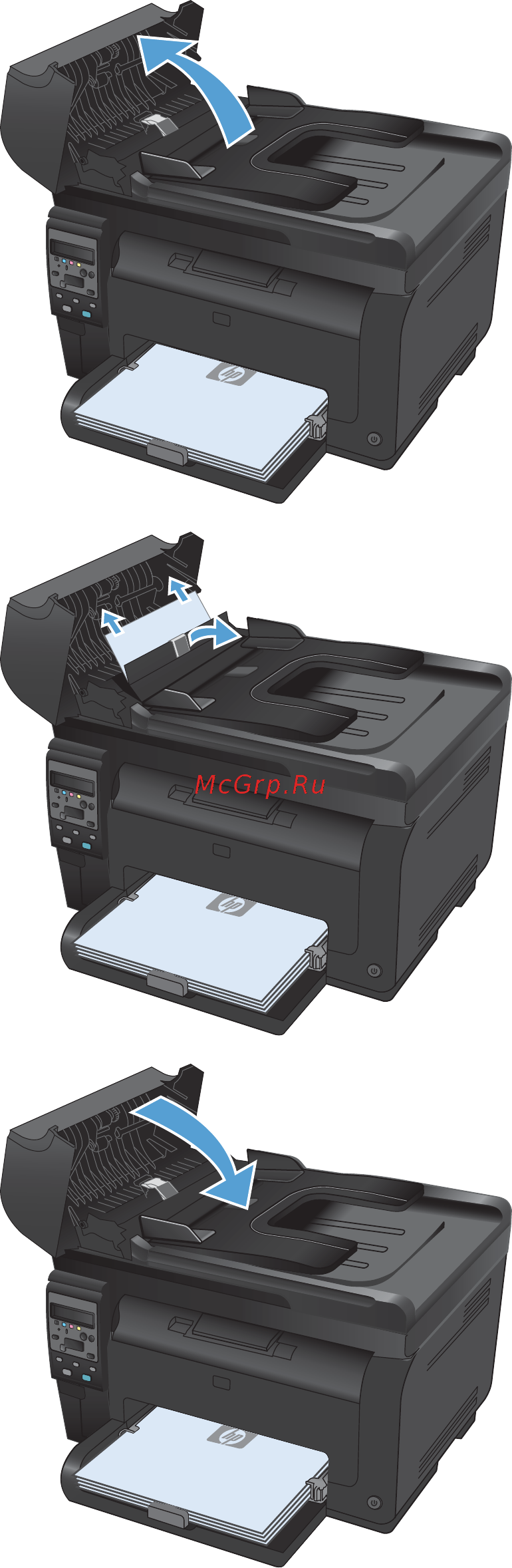 HP LaserJet Pro 100 color M175a [178/238] Устранение замятий в подкатчике документов