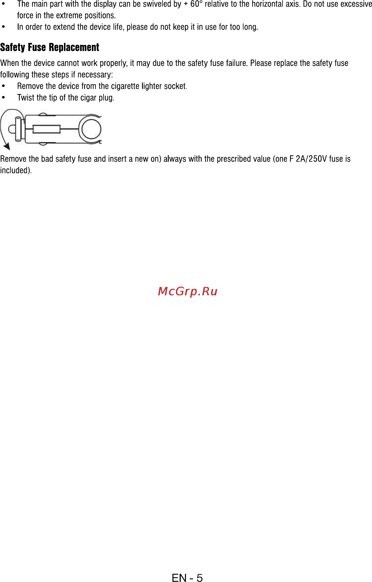 Sencor SWM 181 [7/8] Safety fuse replacement