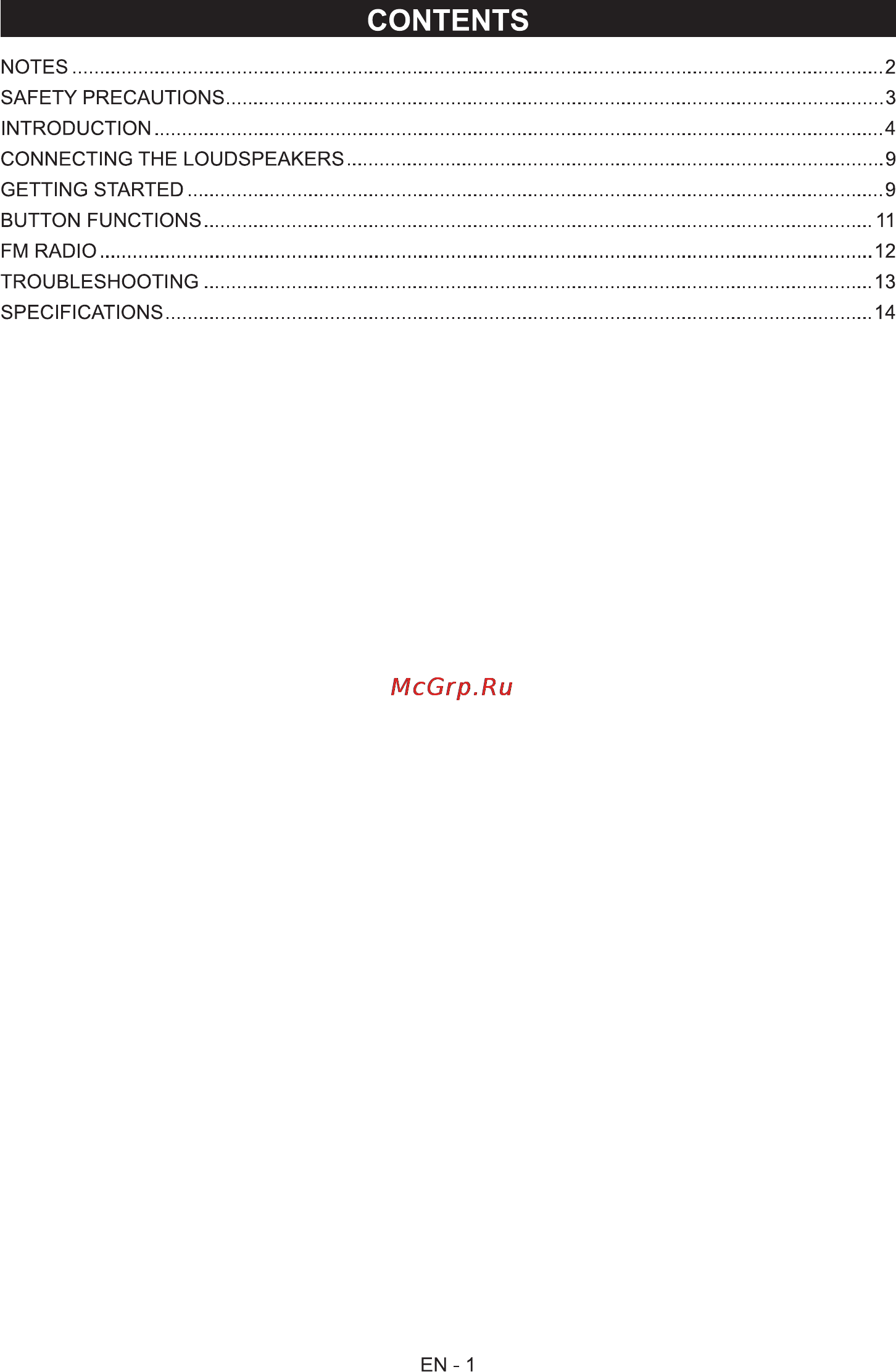 Sencor SMC 605 [3/18] Contents