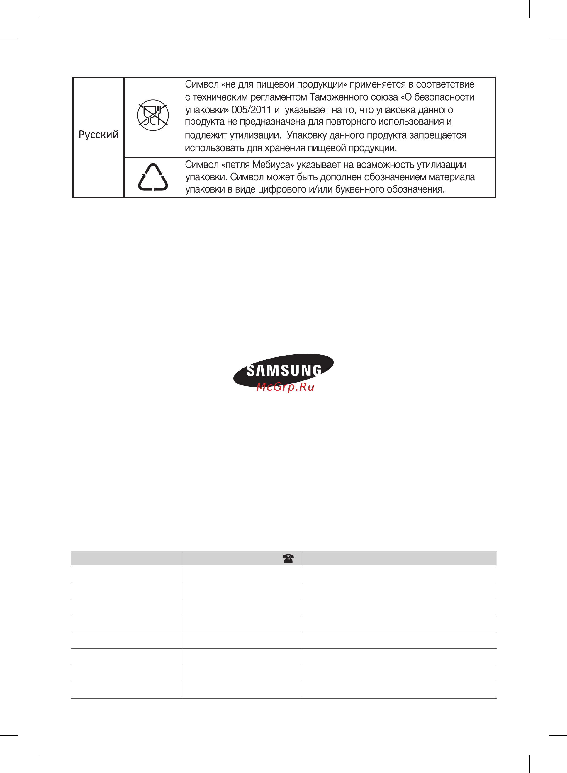 Samsung SR8980 [52/52] Если у вас есть предложения или вопросы по продуктам samsung связывайтесь с информационным центром samsung