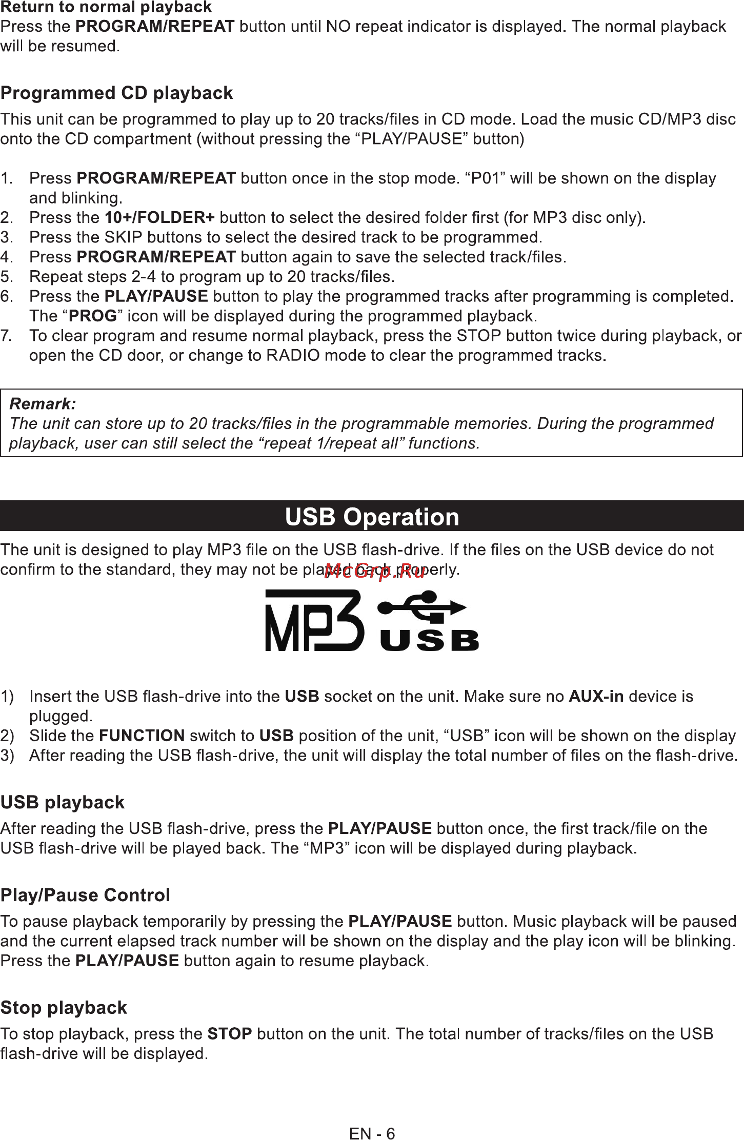 Sencor SPT 300 [7/11] Usb operation