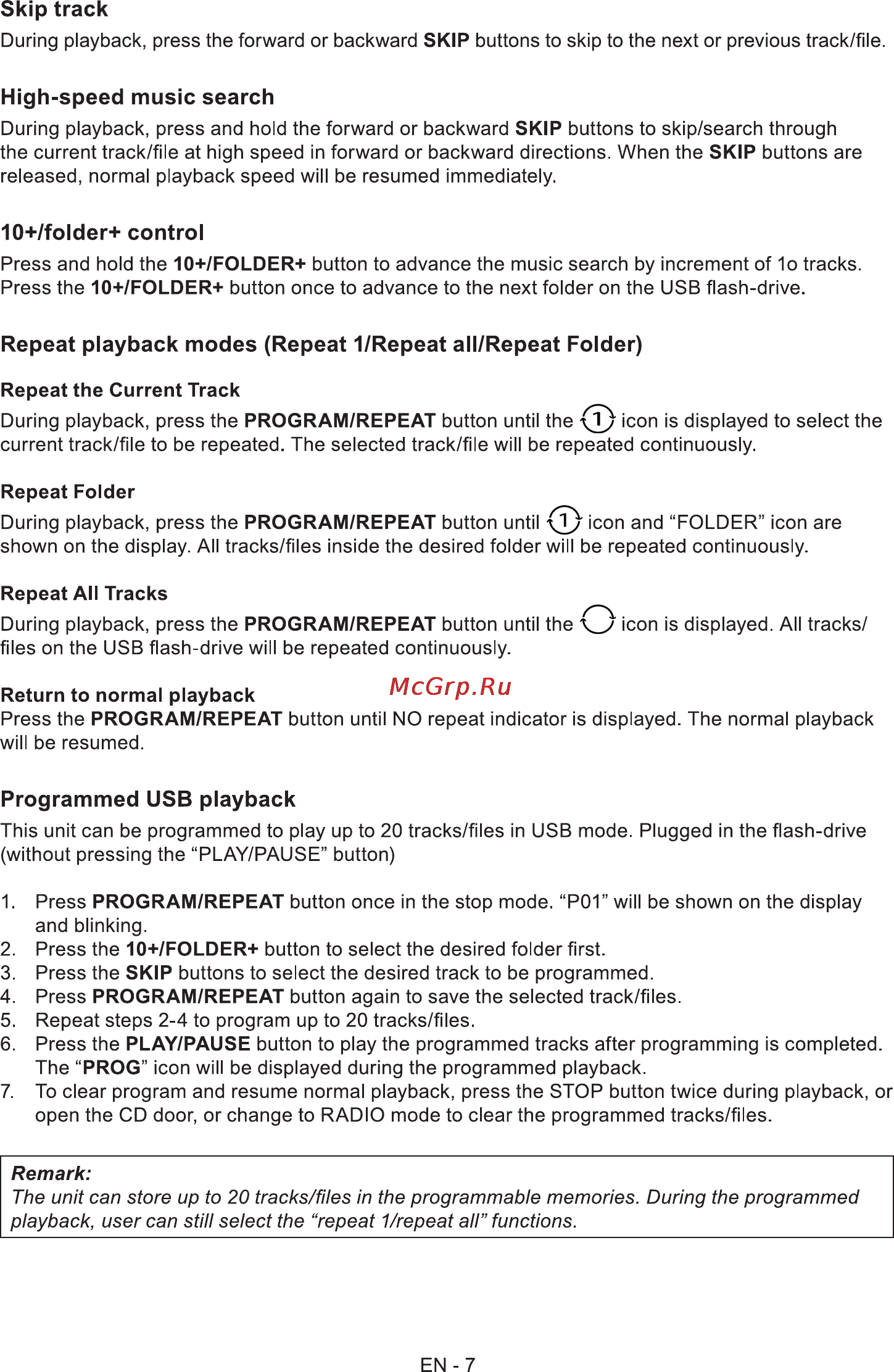 Sencor SPT 300 [8/11] Folder control