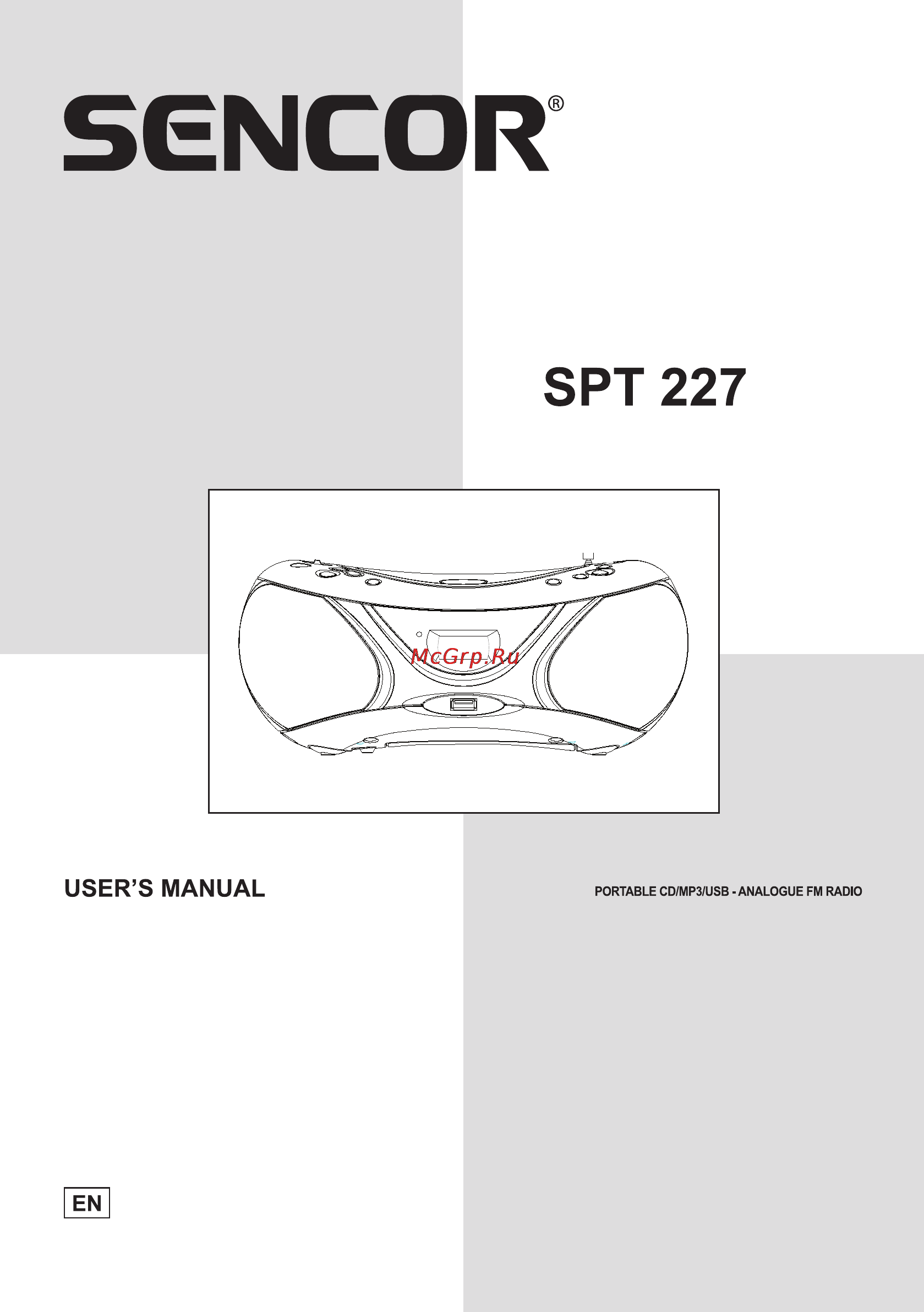 Sencor SPT 227 B Инструкция по эксплуатации онлайн