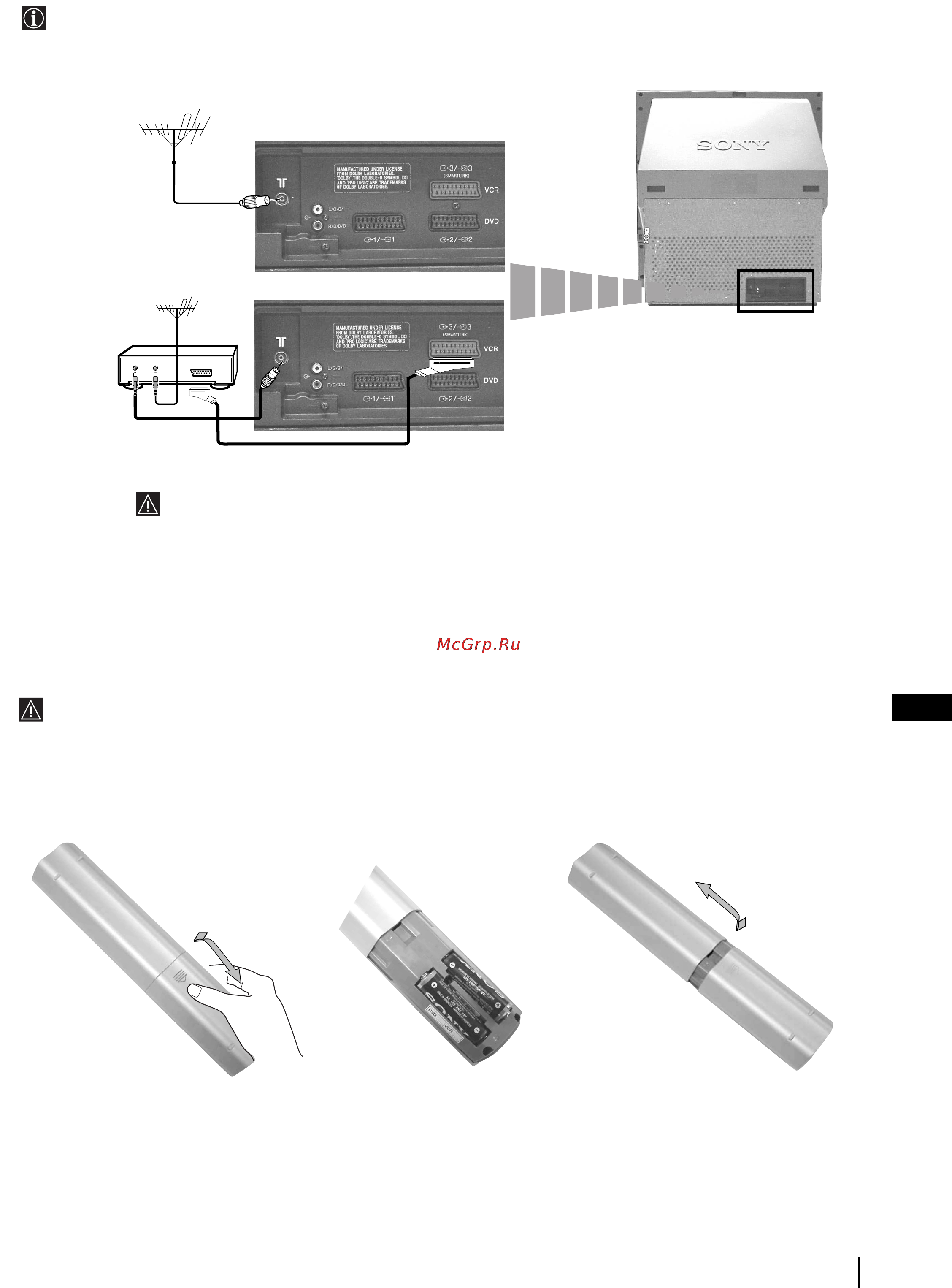 Sony KP-41PX2 [127/148] Подключение антенны и видеомагнитофона