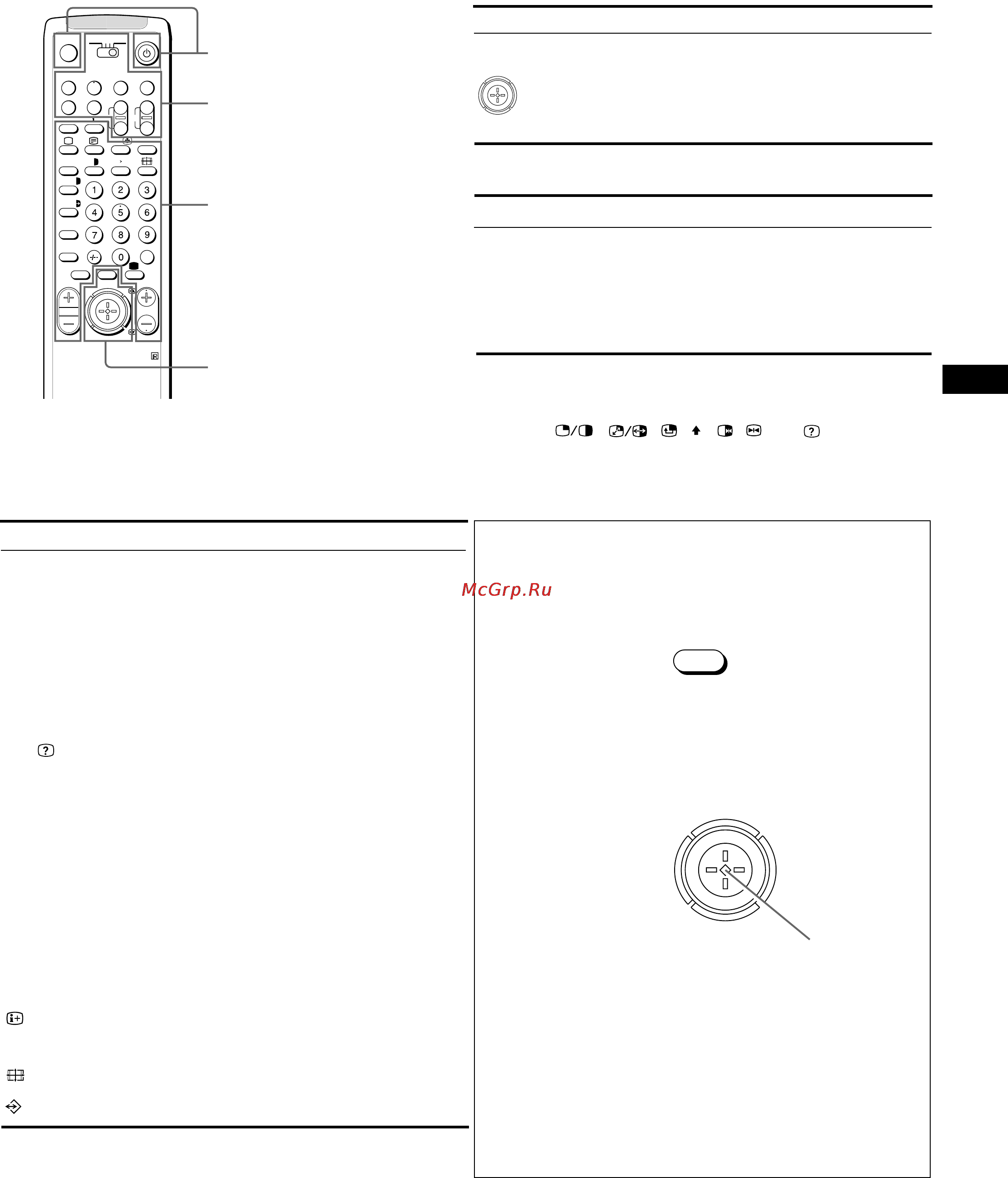 Sony KP-41PX1R [5/99] For the menu system