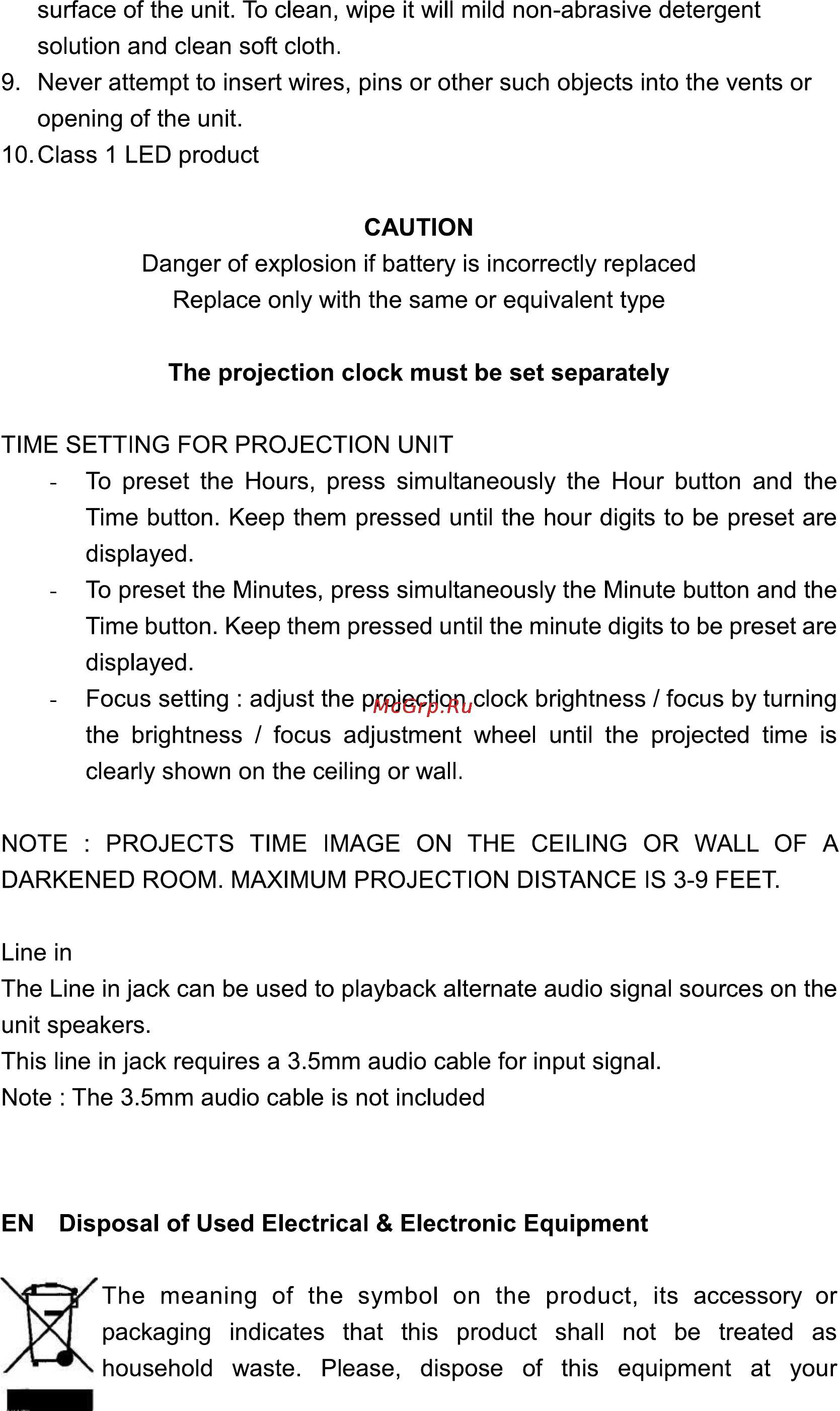 Sencor SRC 310 [4/5] The projection clock must be set separately