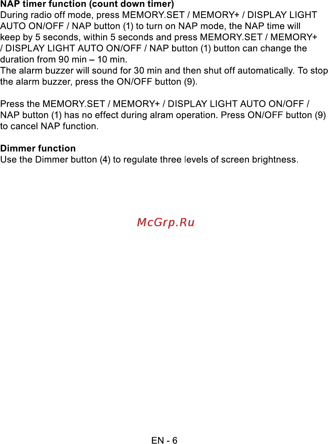 Sencor SRC 170 GN Инструкция по эксплуатации онлайн [8/12] 85969