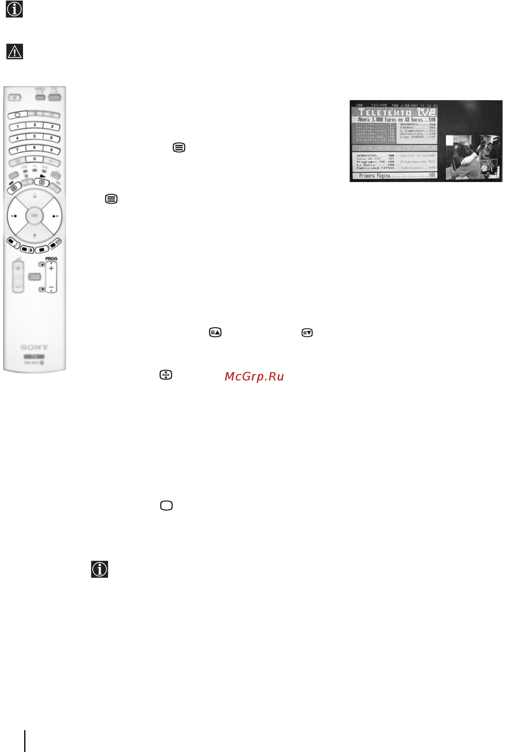 Sony GRAND VEGA KF-50SX300K [117/192] Teletext
