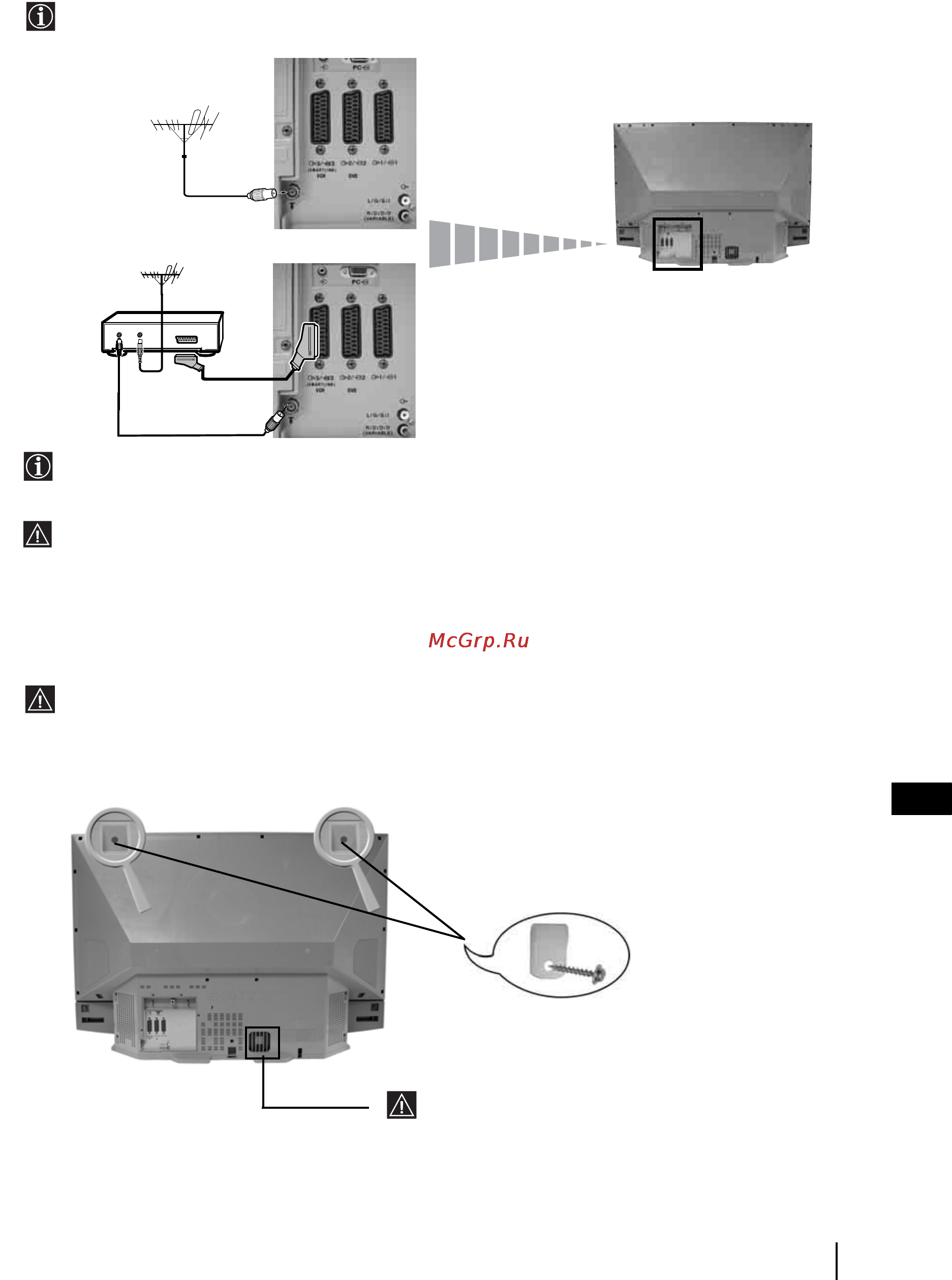 Sony GRAND VEGA KF-50SX300K [135/192] Podłączenie anteny i magnetowidu