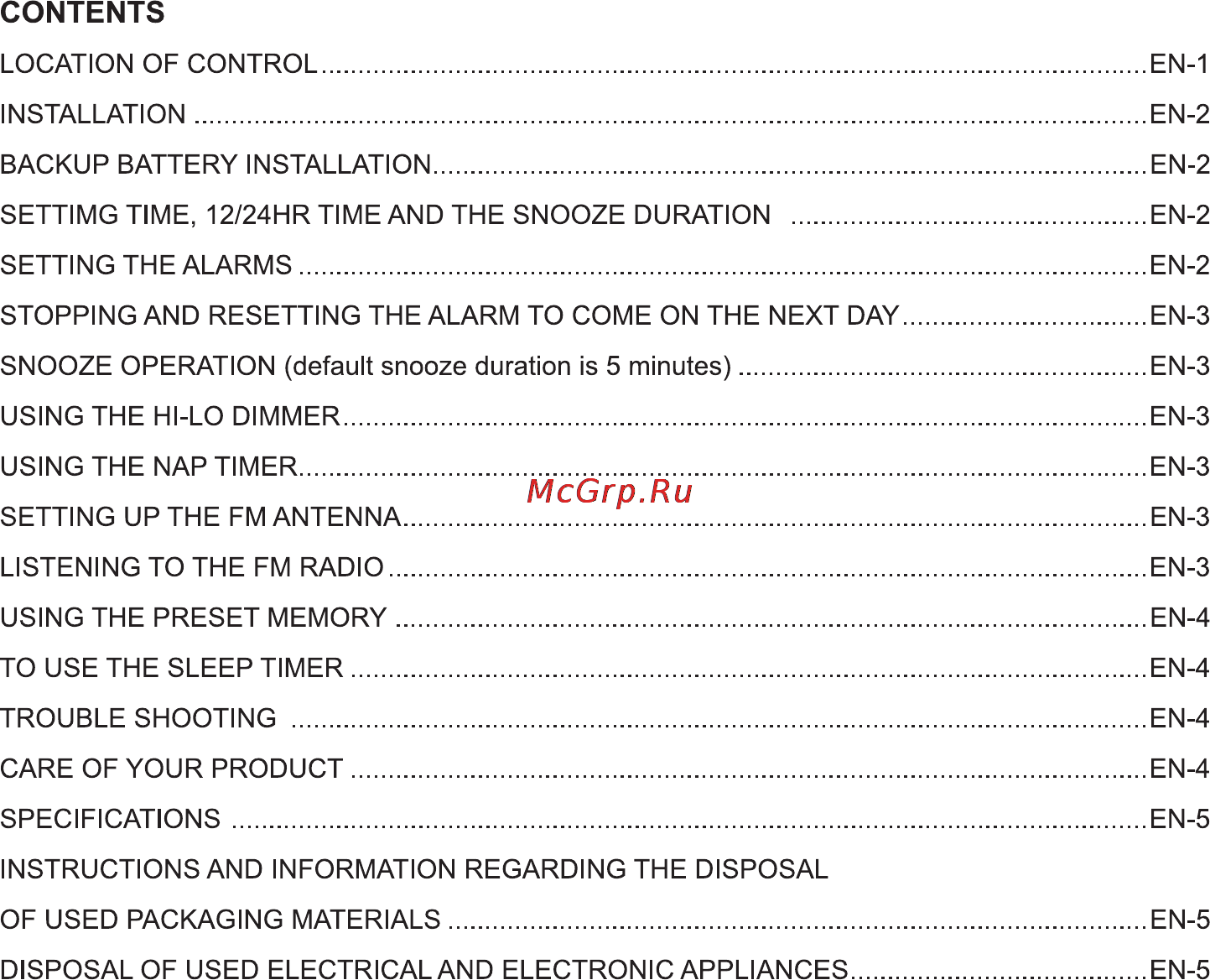Sencor SRC 150 R [2/7] Contents