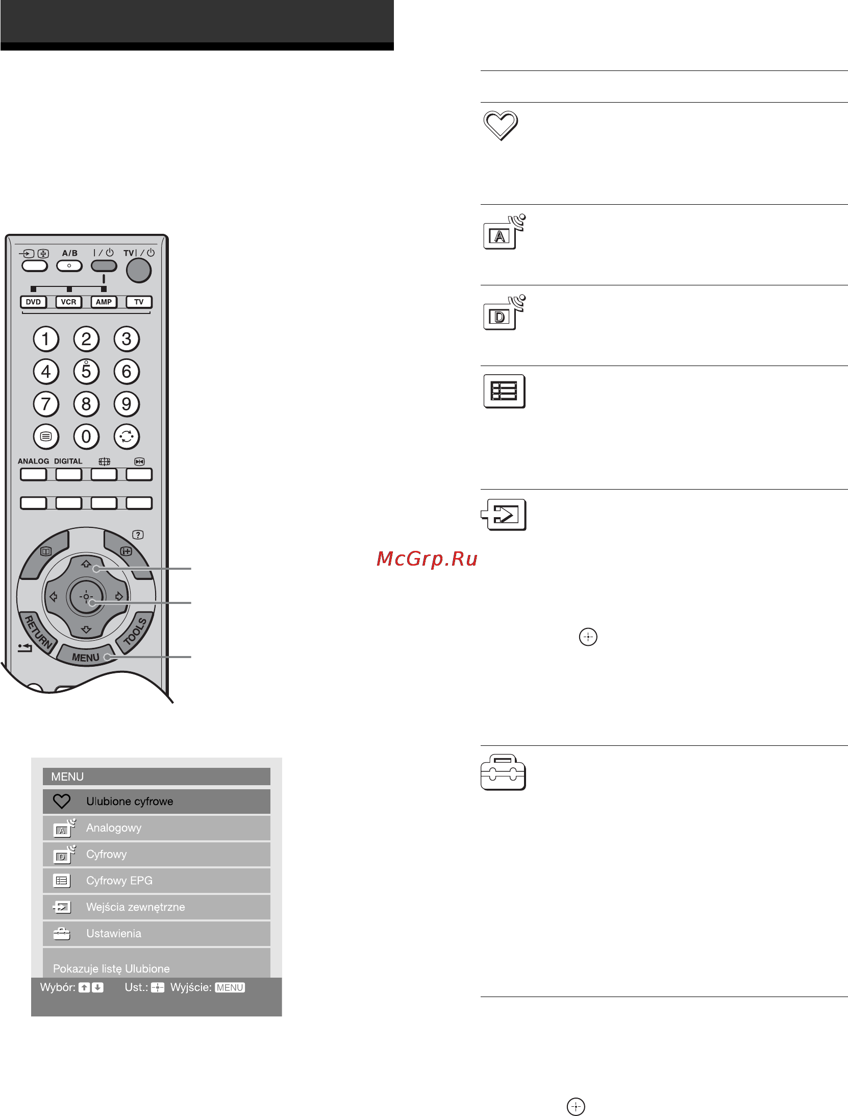 Sony BRAVIA KDS-55A2000 [210/372] Nawigacja w menu