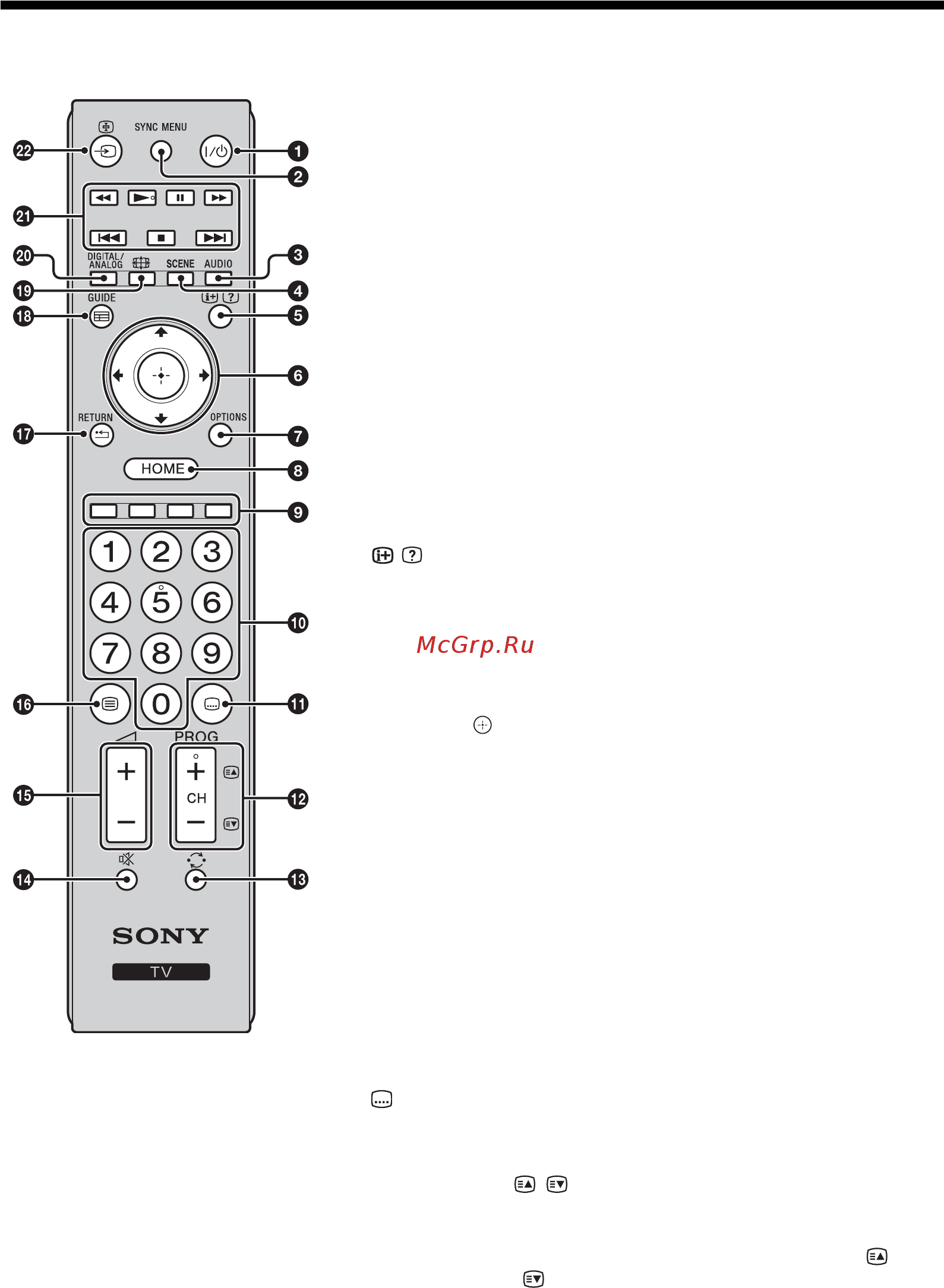 Sony BRAVIA KDL-22EX310 [198/332] Обзор пульта ду