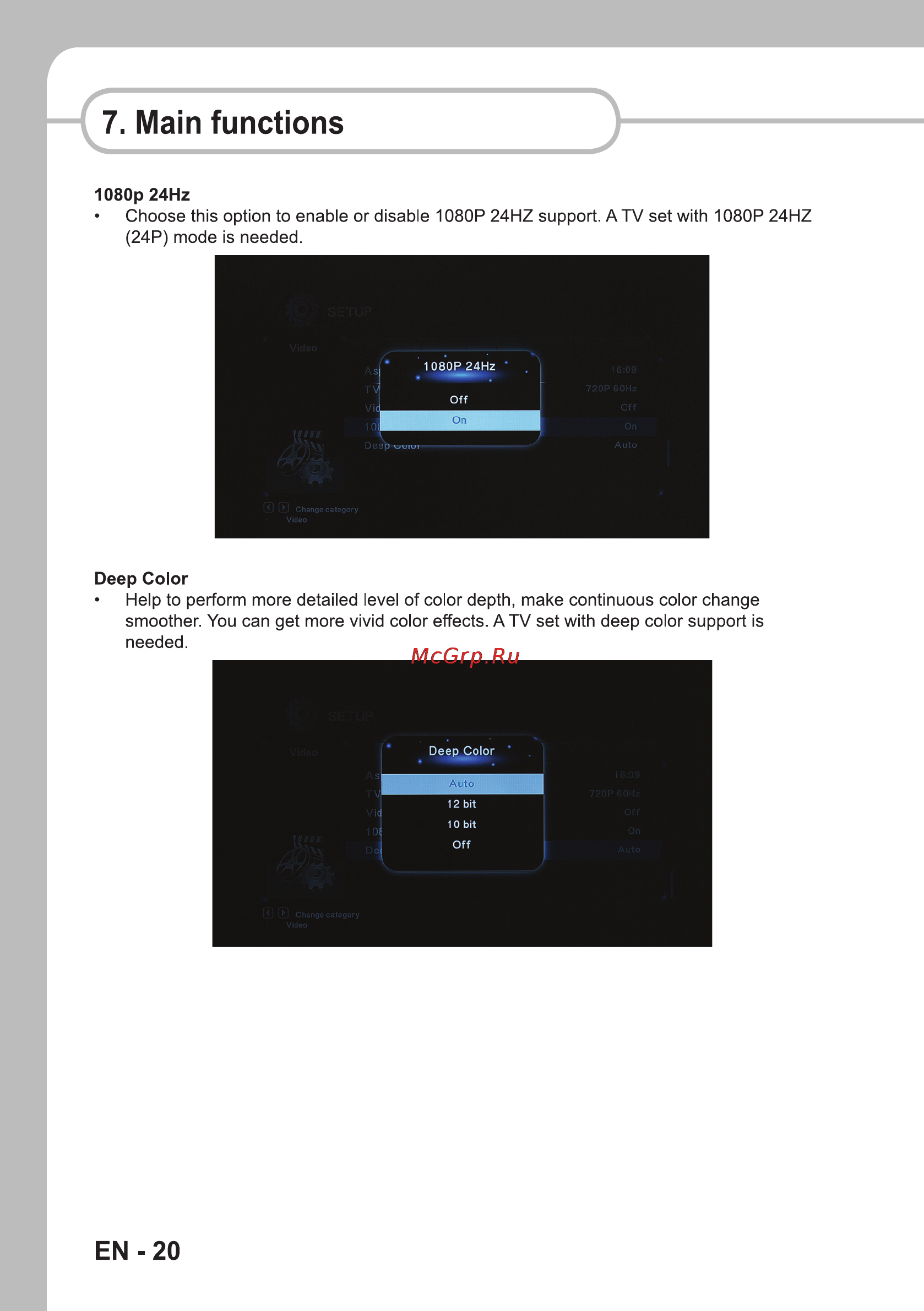 Sencor SMP 9000 [22/68] Main functions