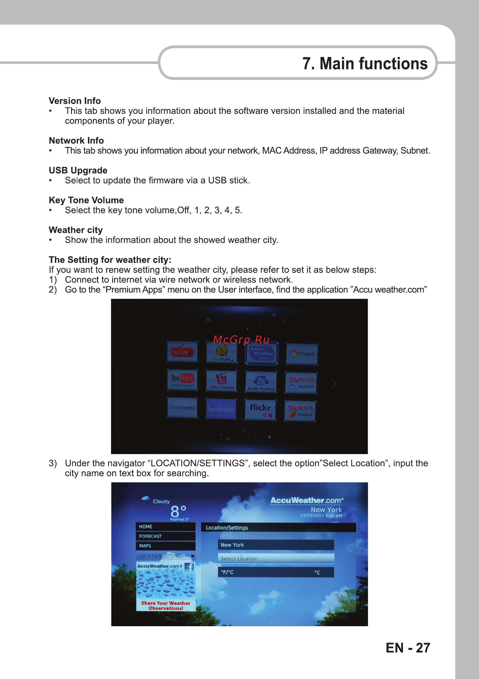 Sencor SMP 9000 [29/68] Main functions