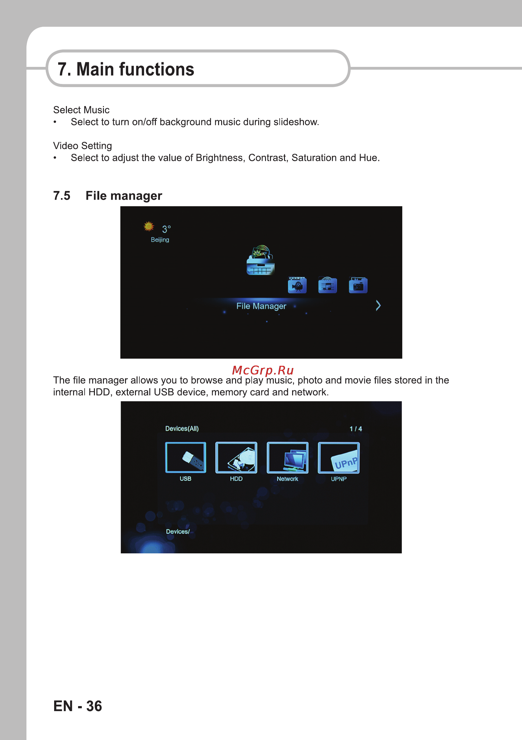 Sencor SMP 9000 [38/68] Main functions