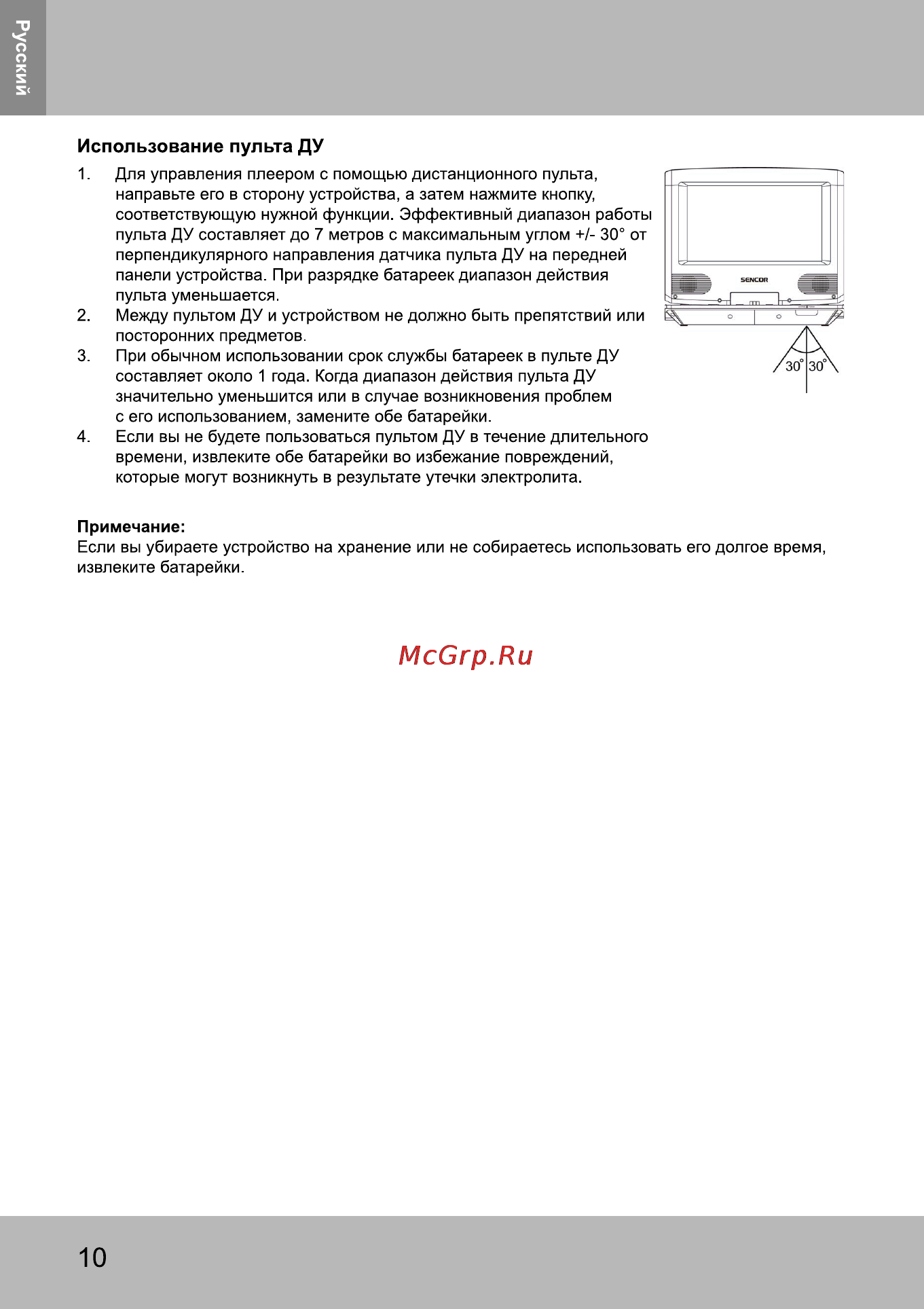 Sencor SPV 2750 HELLO KITTY [11/27] Использование пульта ду