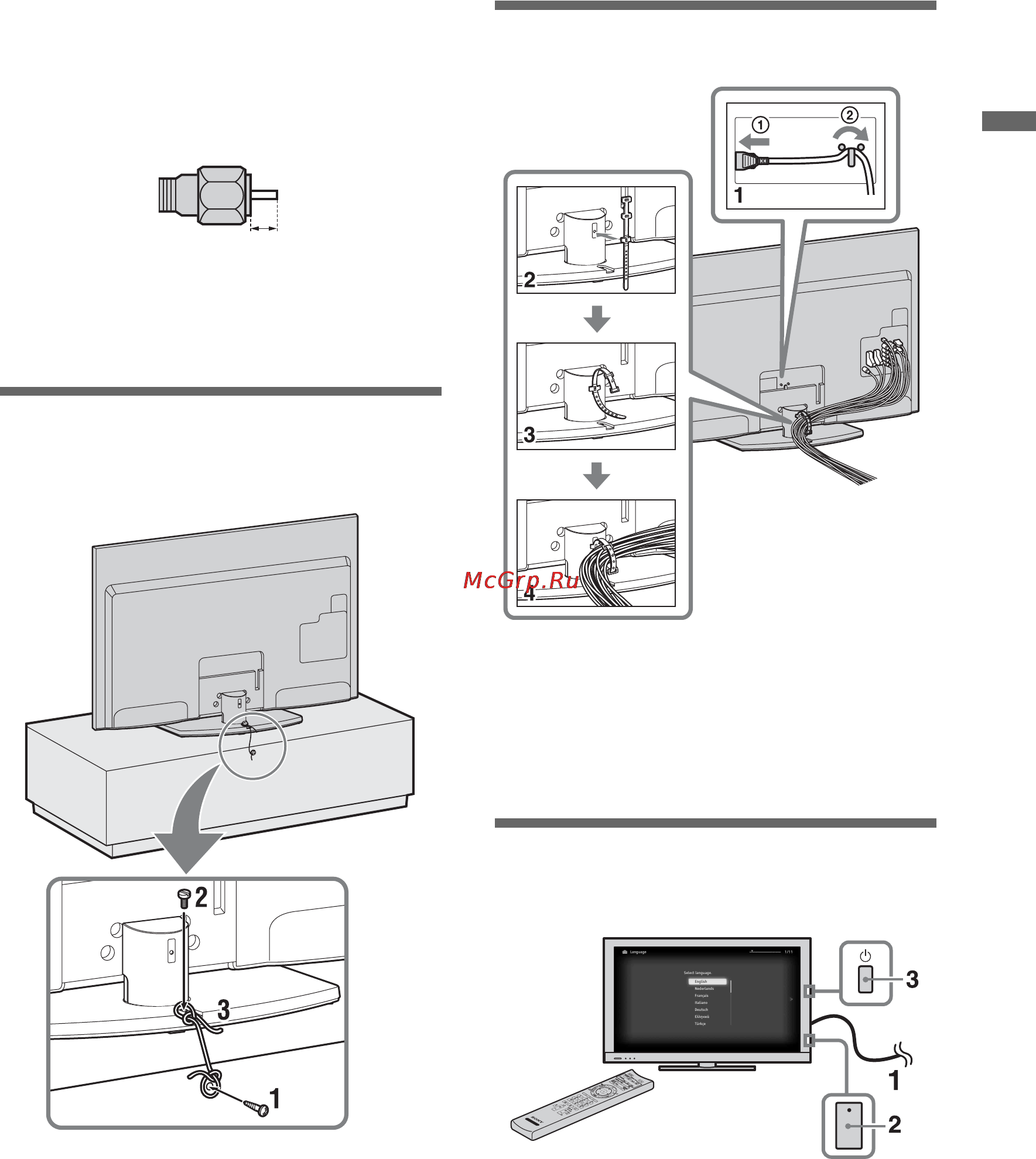 Sony BRAVIA KDL-32EX705 [25/214] Fissaggio del televisore per impedirne la caduta