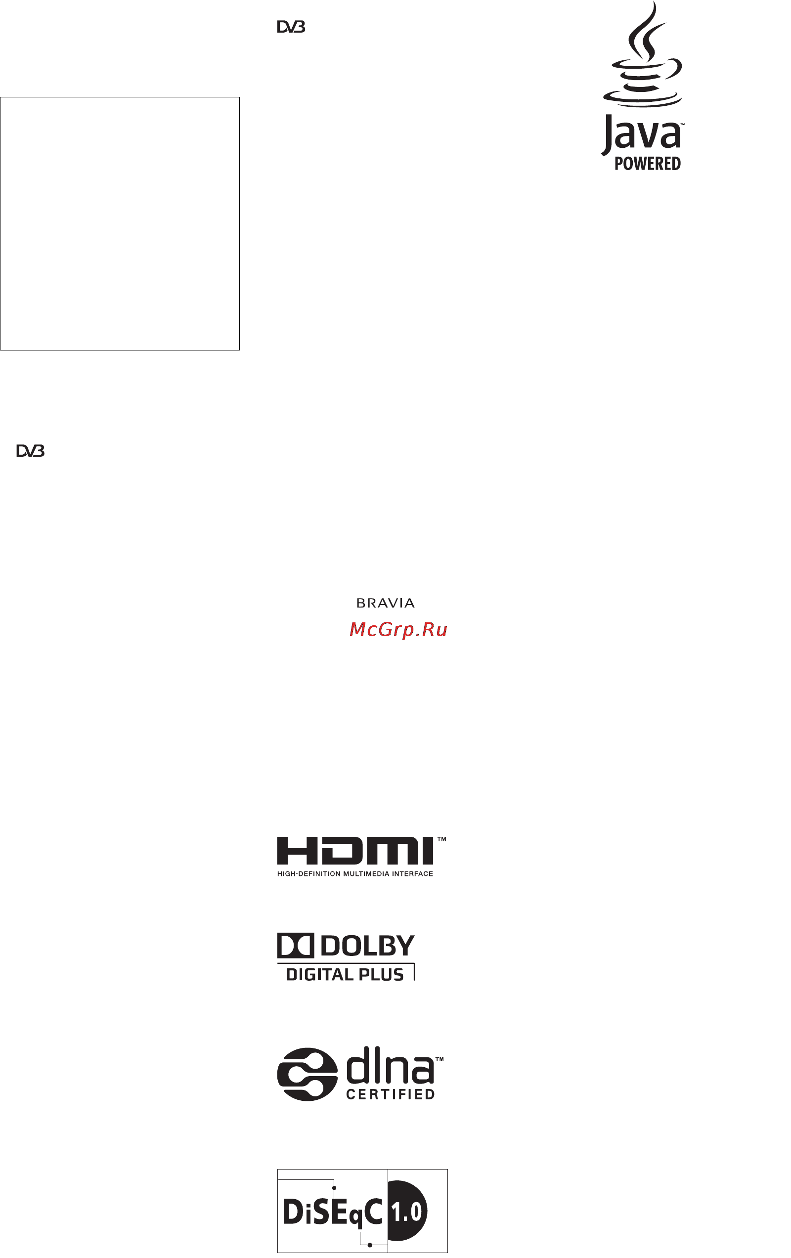 Sony BRAVIA KDL-46HX705 [22/218] Informazioni sui marchi