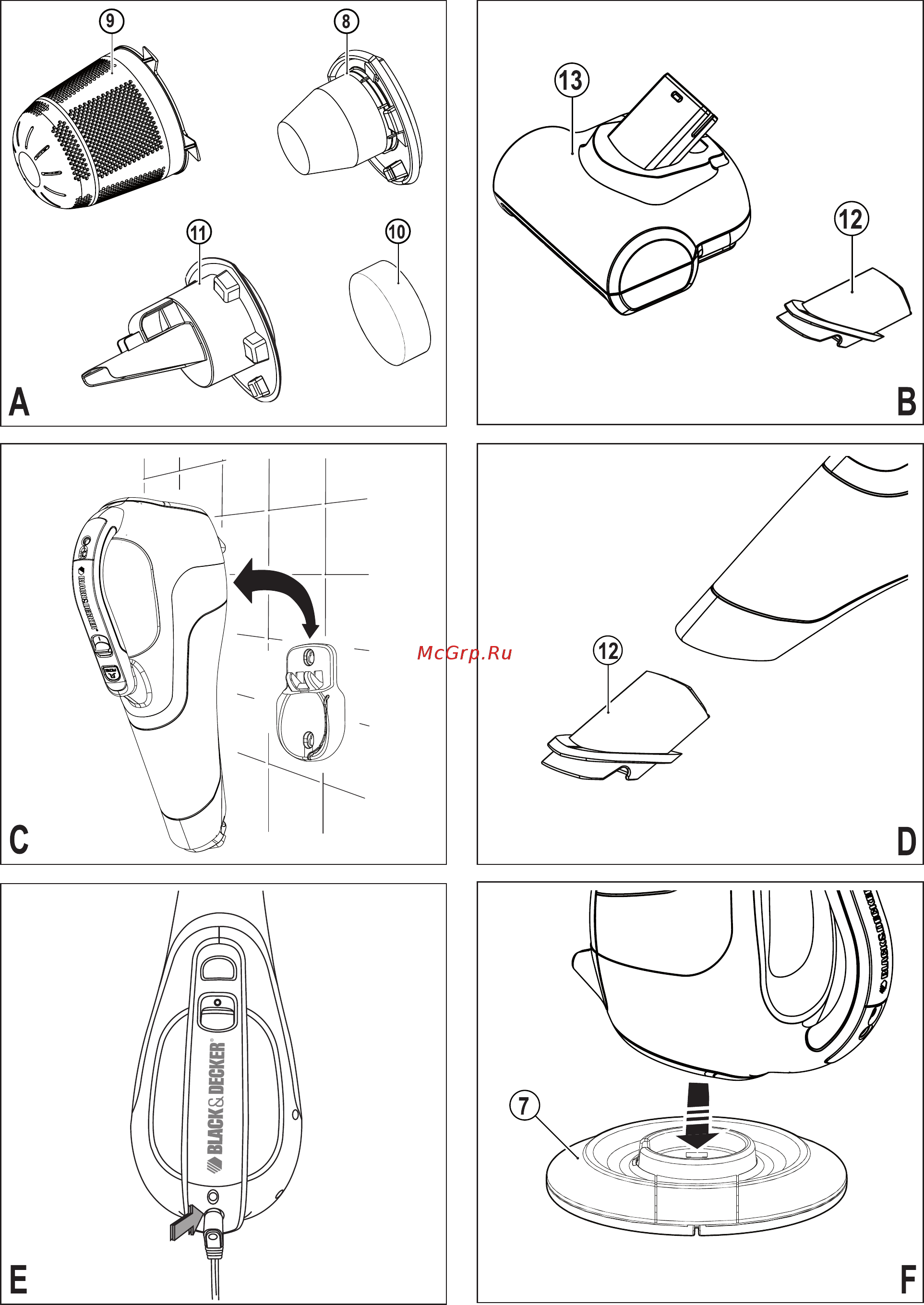 Black & Decker DV9610NF Инструкция по эксплуатации онлайн [2/12] 28723