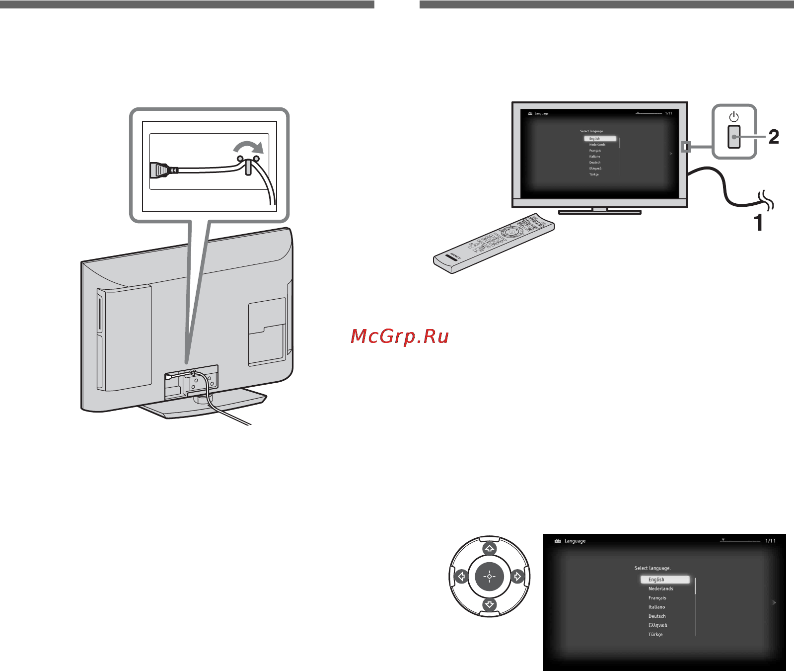 Sony BRAVIA KDL-32EX40B [6/92] Нажмите кнопку 1 на телевизоре