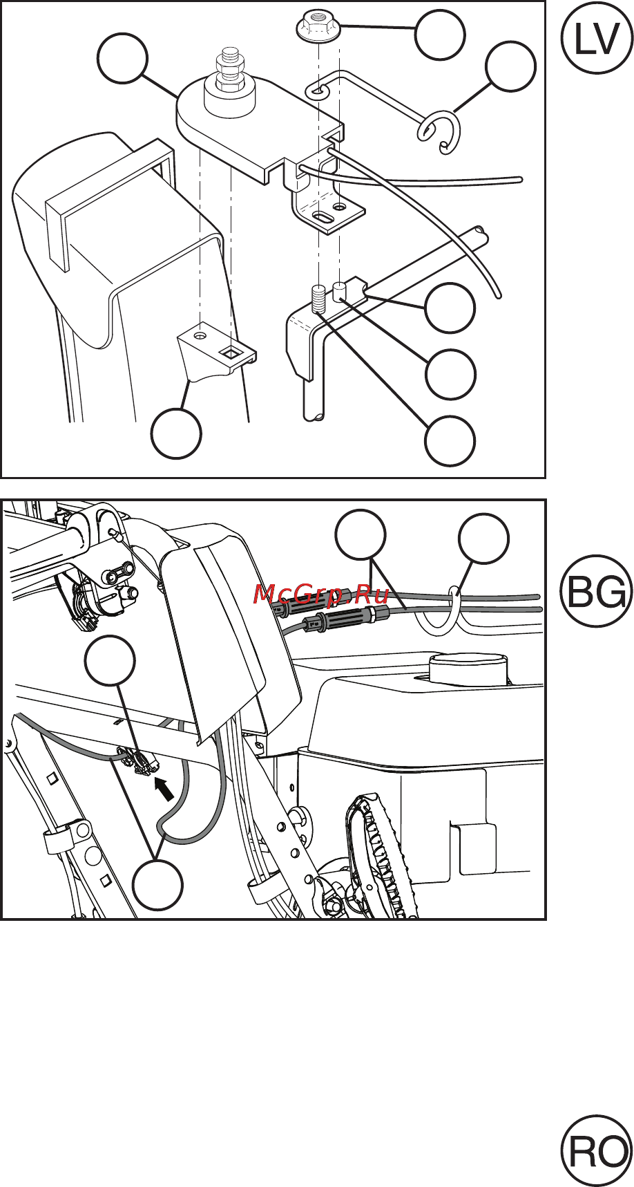 Husqvarna ST 230P [16/84] Instalarea glisierei de evacuare capatul rotorului glisierei