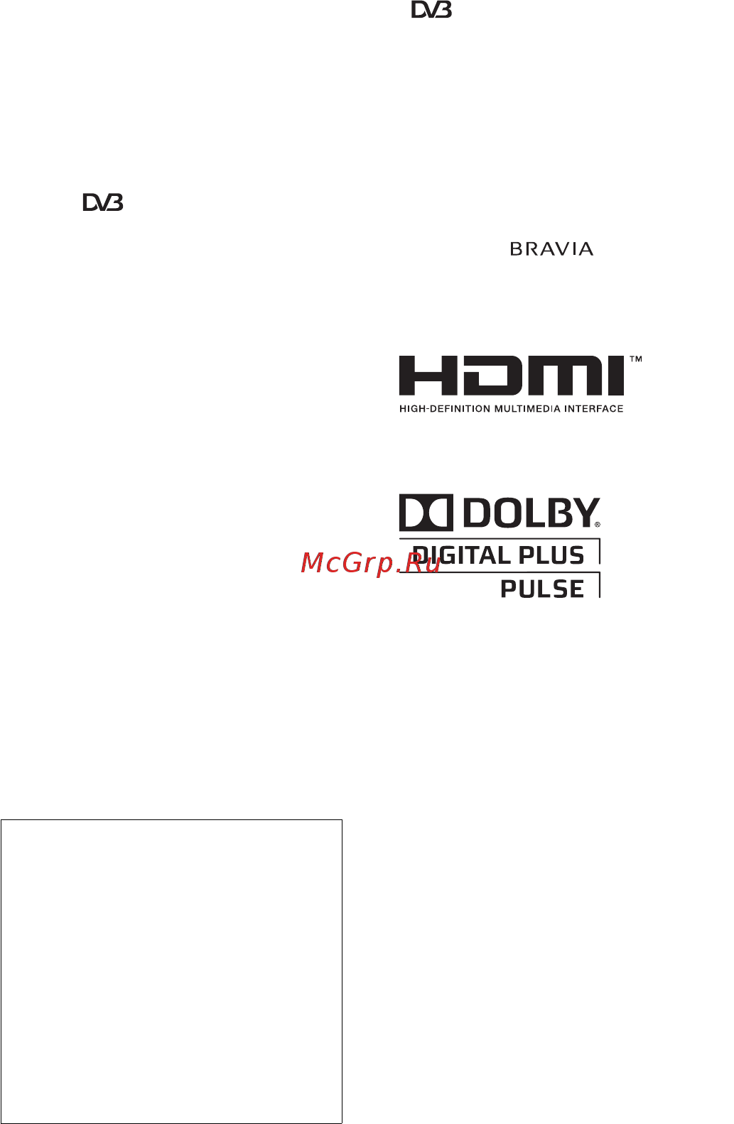 Sony BRAVIA KDL-32BX340 [234/588] Informace o obchodních značkách