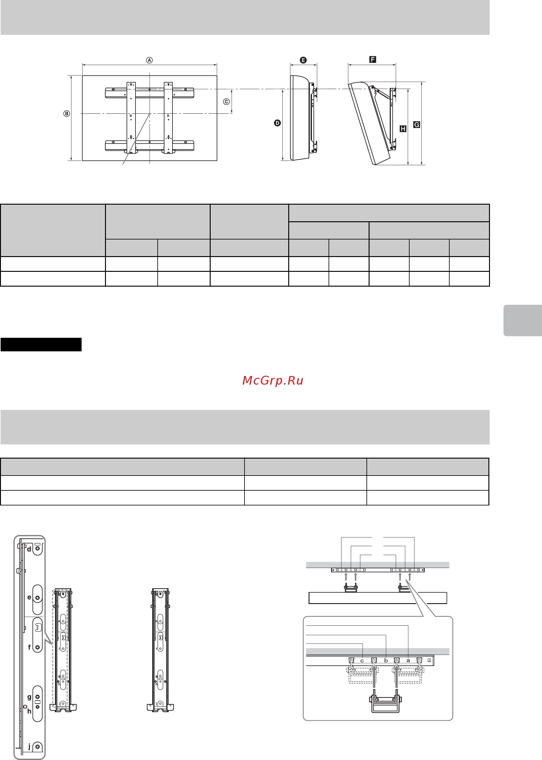 Sony BRAVIA KDL-40BX440 [25/588] Schéma tableau d emplacement des vis et crochets