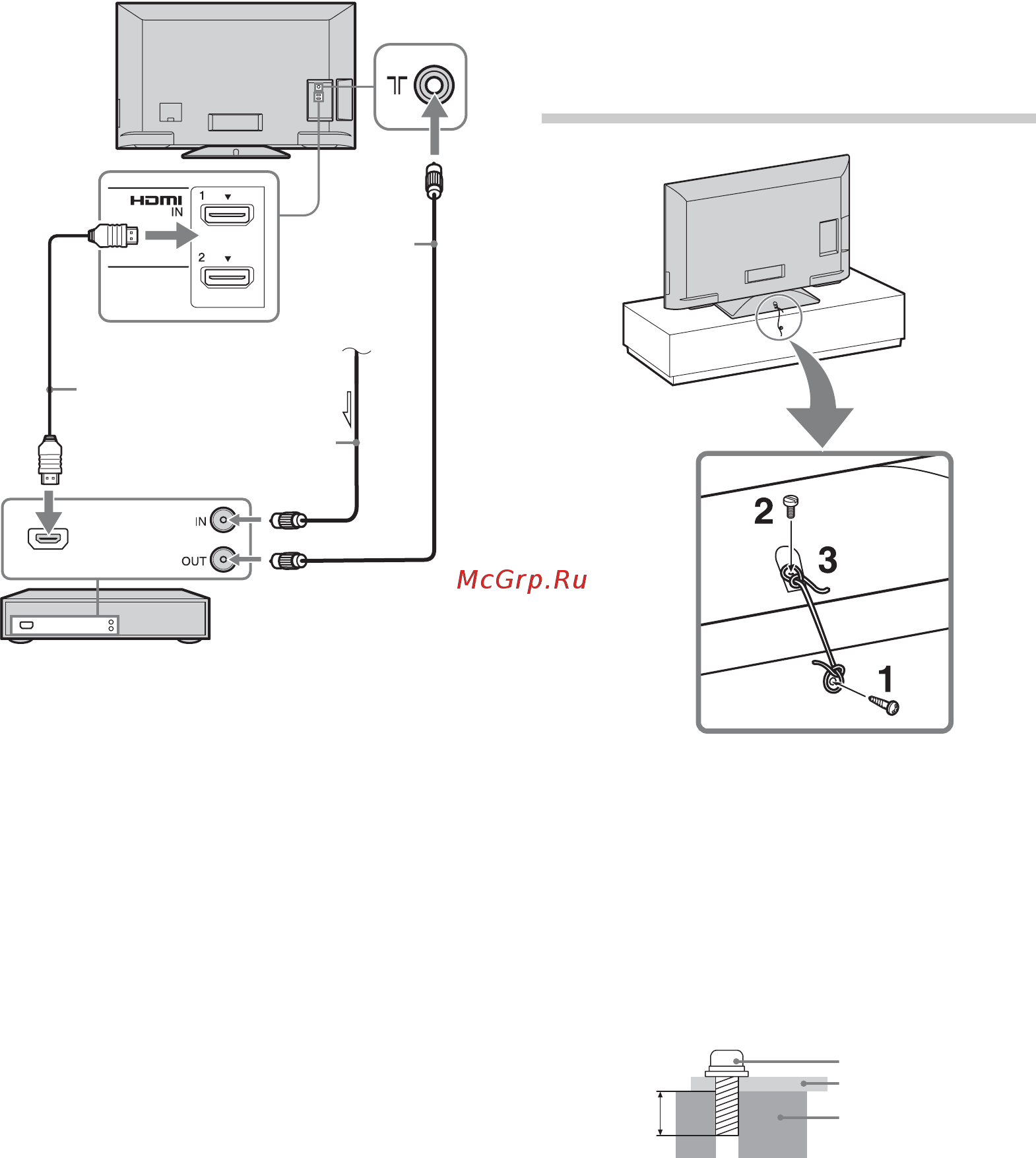 Sony BRAVIA KDL-32BX340 [264/588] A tv készülék felborulásának megakadályozása