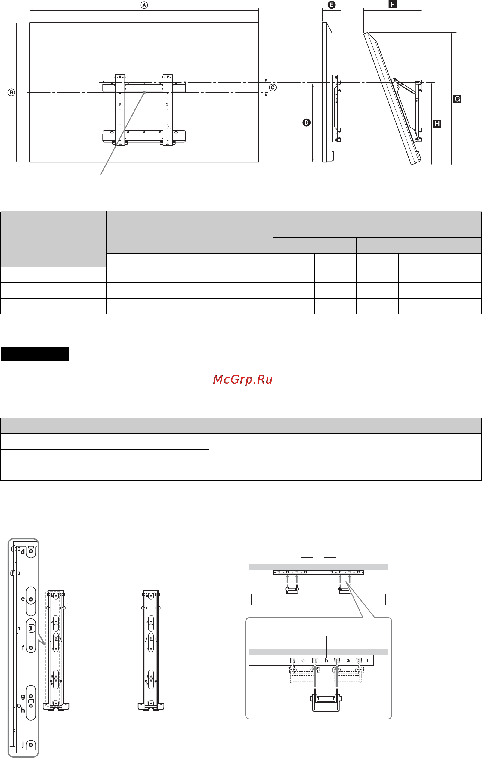 Sony BRAVIA KDL-40NX705 [46/284] Grafico tabella delle posizioni delle viti e del gancio su wl500