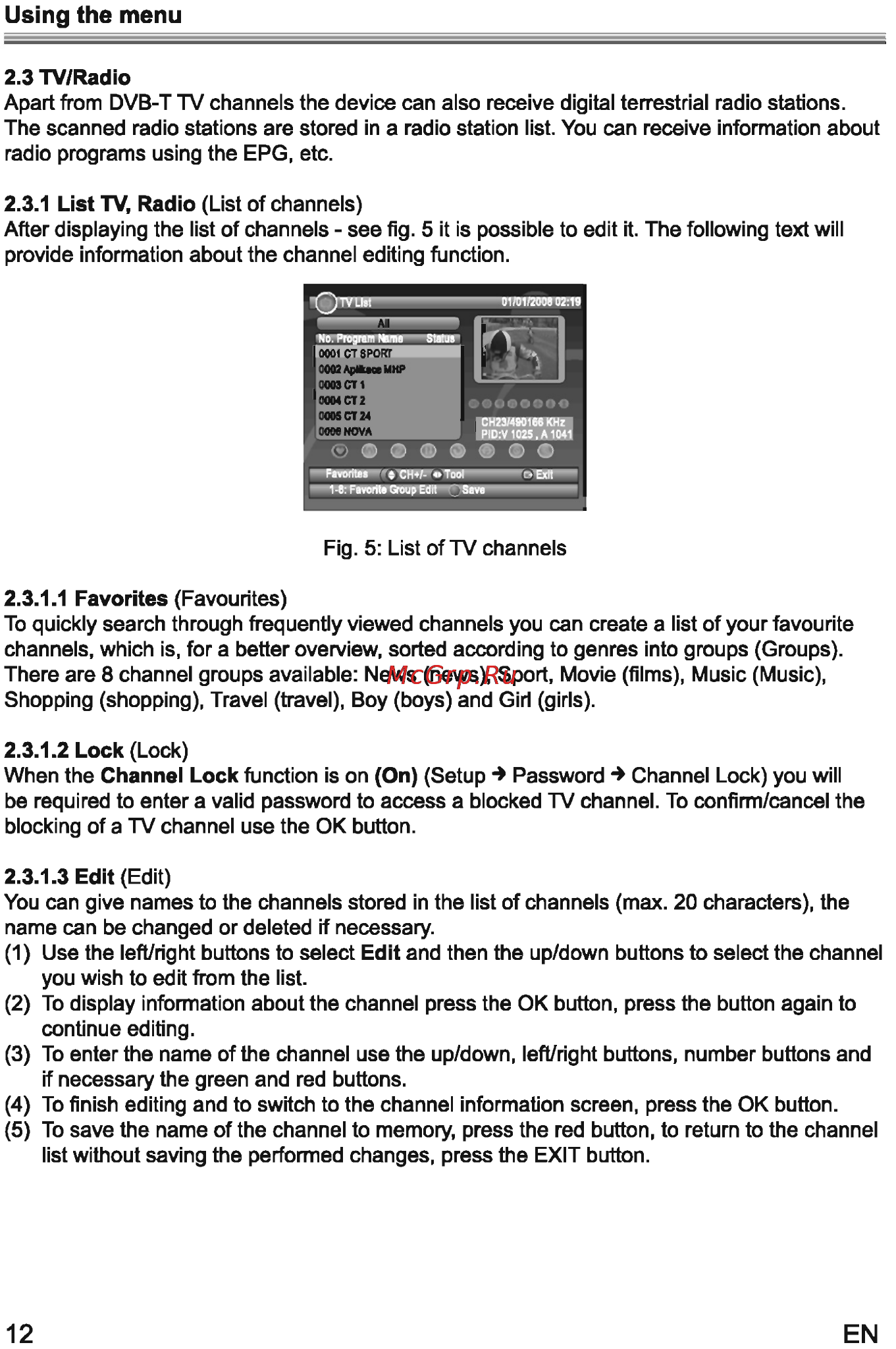 Sencor SDB 1016T [16/28] Using the menu