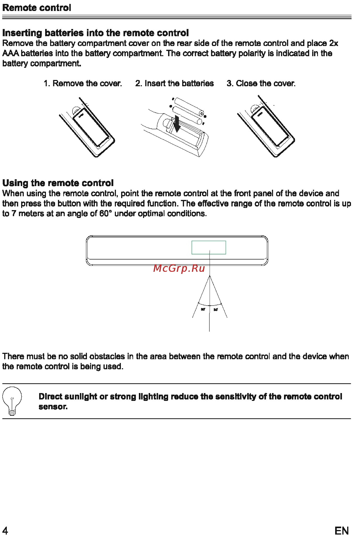 Sencor SDB 1016T [8/28] Inserting batteries into the remote control