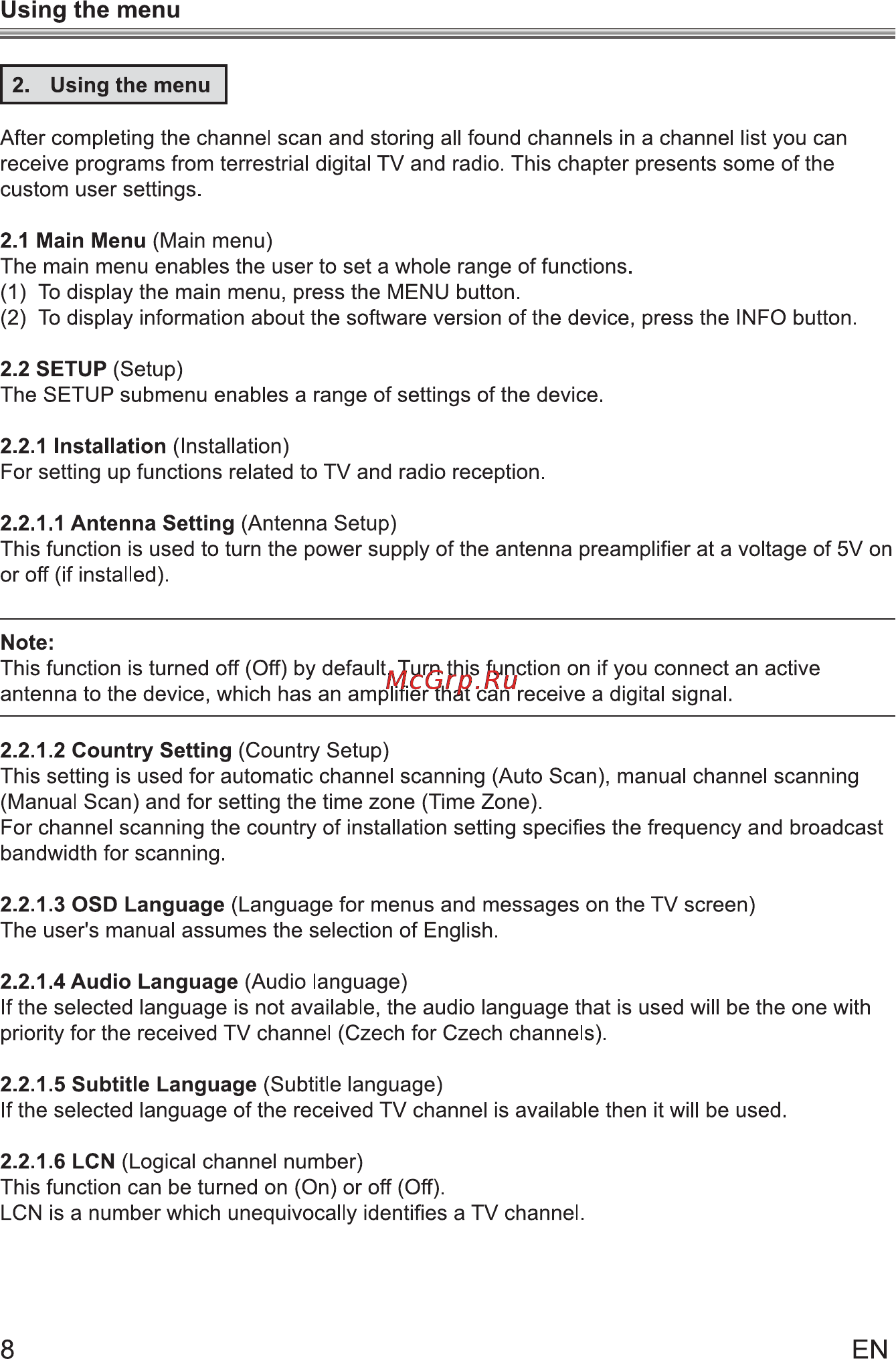 Sencor SDB 1007T [12/29] Using the menu