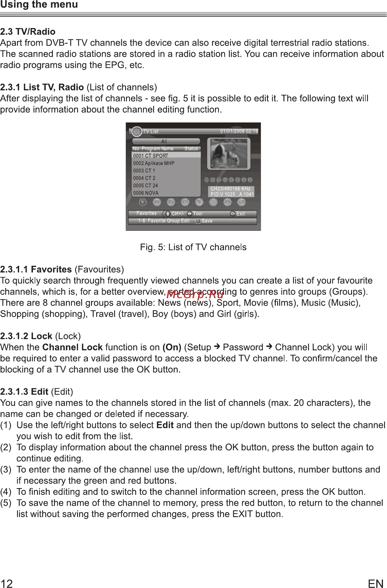 Sencor SDB 1007T [16/29] Using the menu