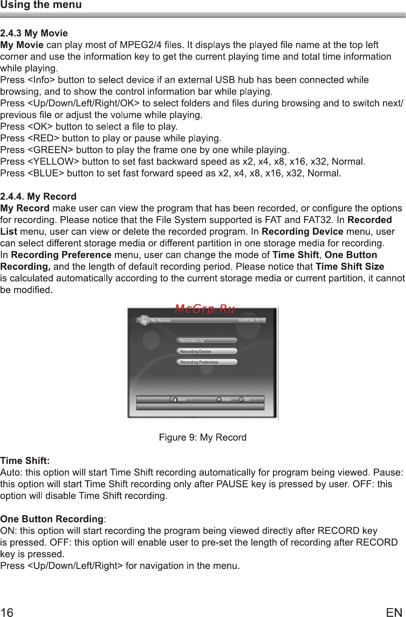 Sencor SDB 1007T [20/29] Using the menu