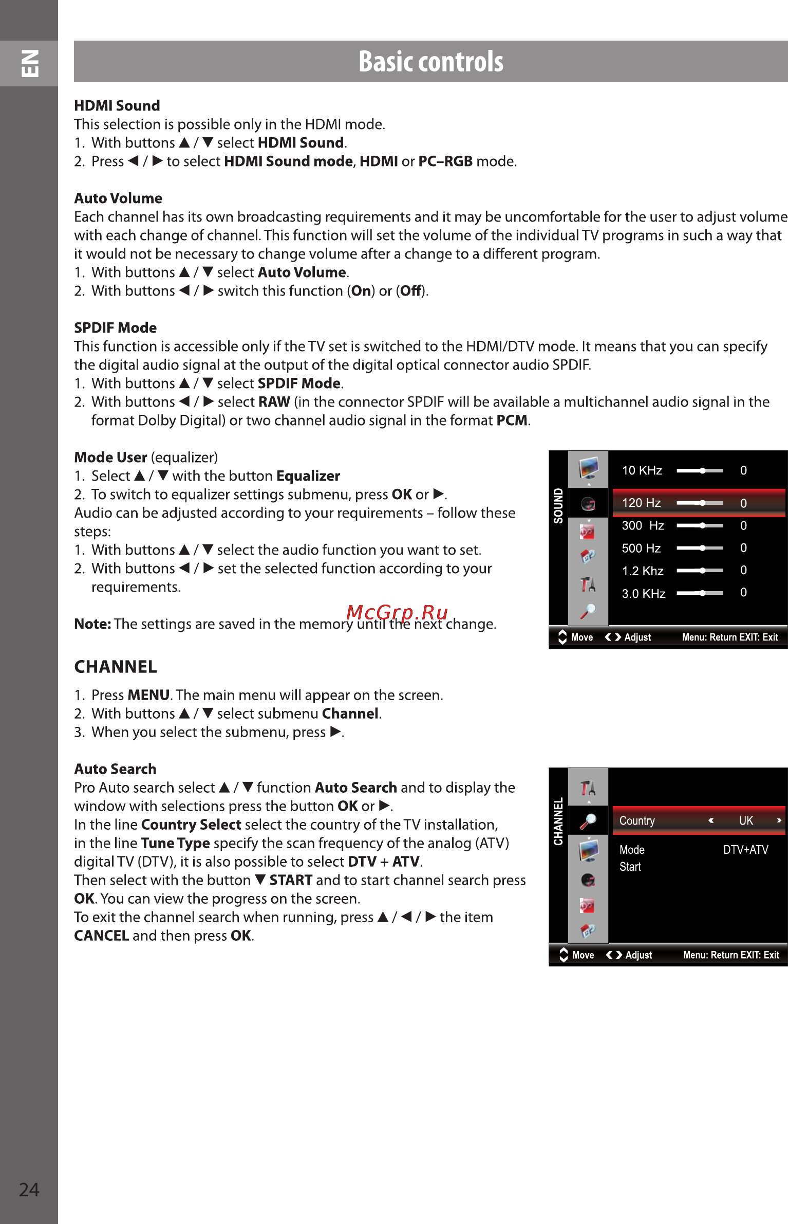 Sencor SLE 48F10M4 [24/48] Basic controls
