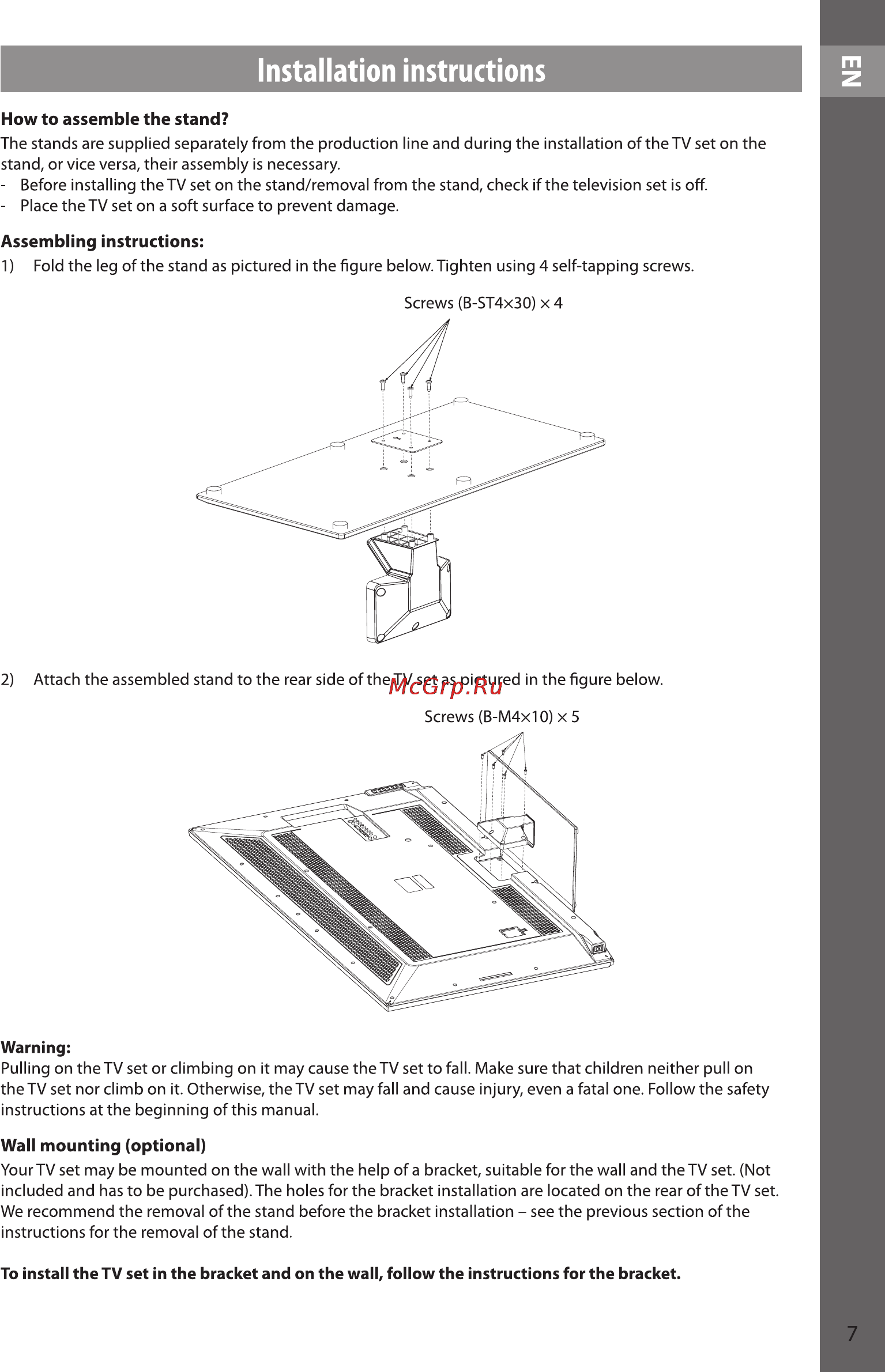 Sencor SLE 48F10M4 [7/48] Installation instructions
