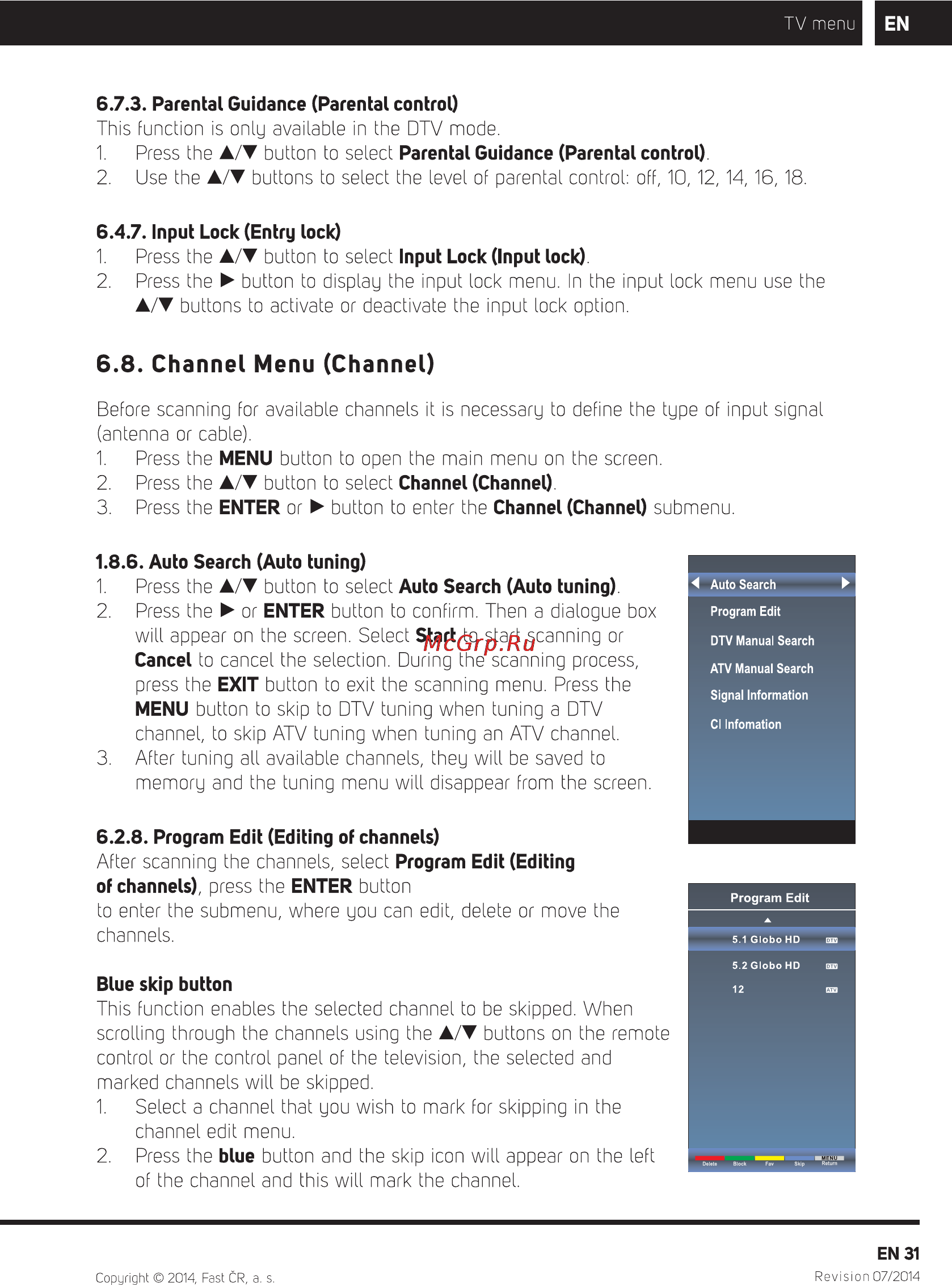 Sencor SLE 40F82M4 [33/52] Channel menu channel
