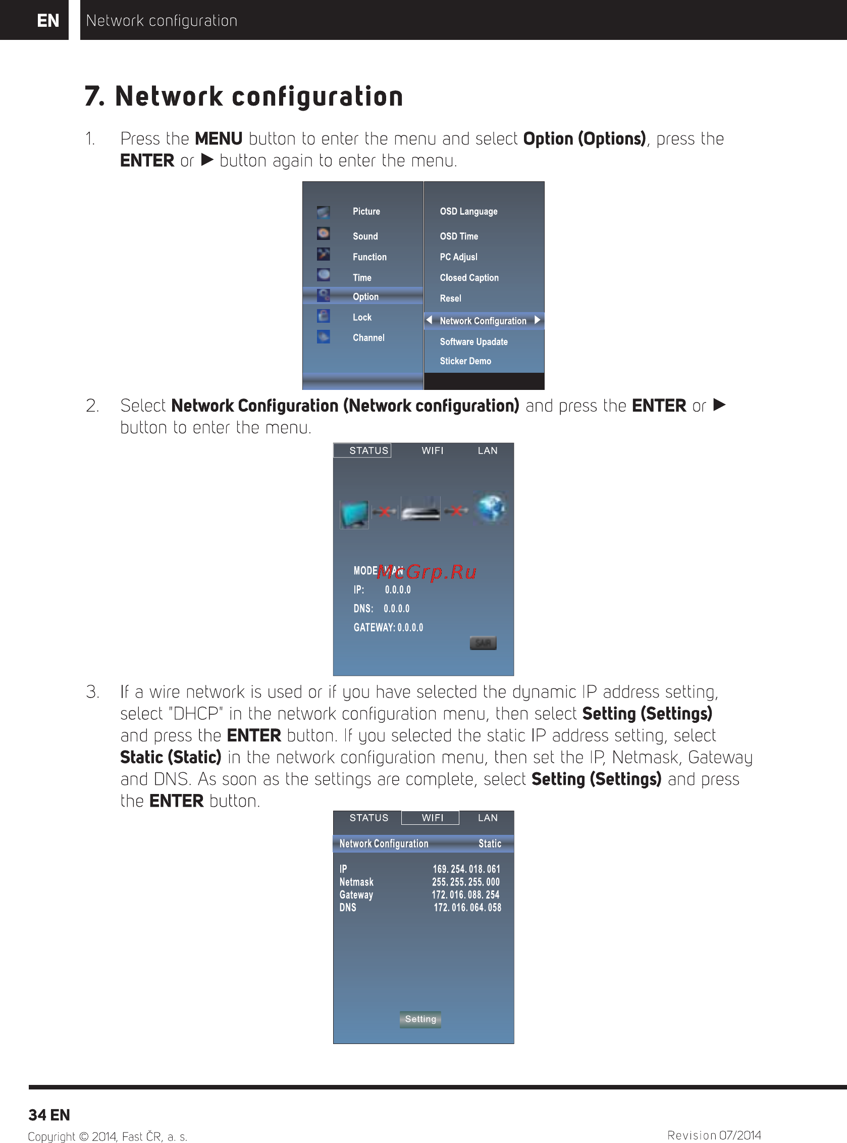 Sencor SLE 40F82M4 [36/52] Network configuration
