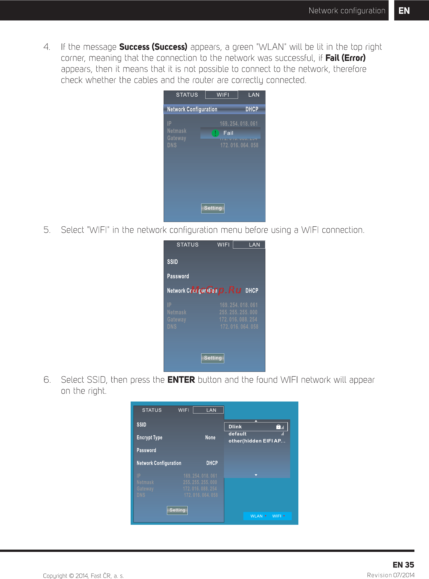 Sencor SLE 40F82M4 [37/52] If the message success success appears a green wlan wilt be lit in the top right