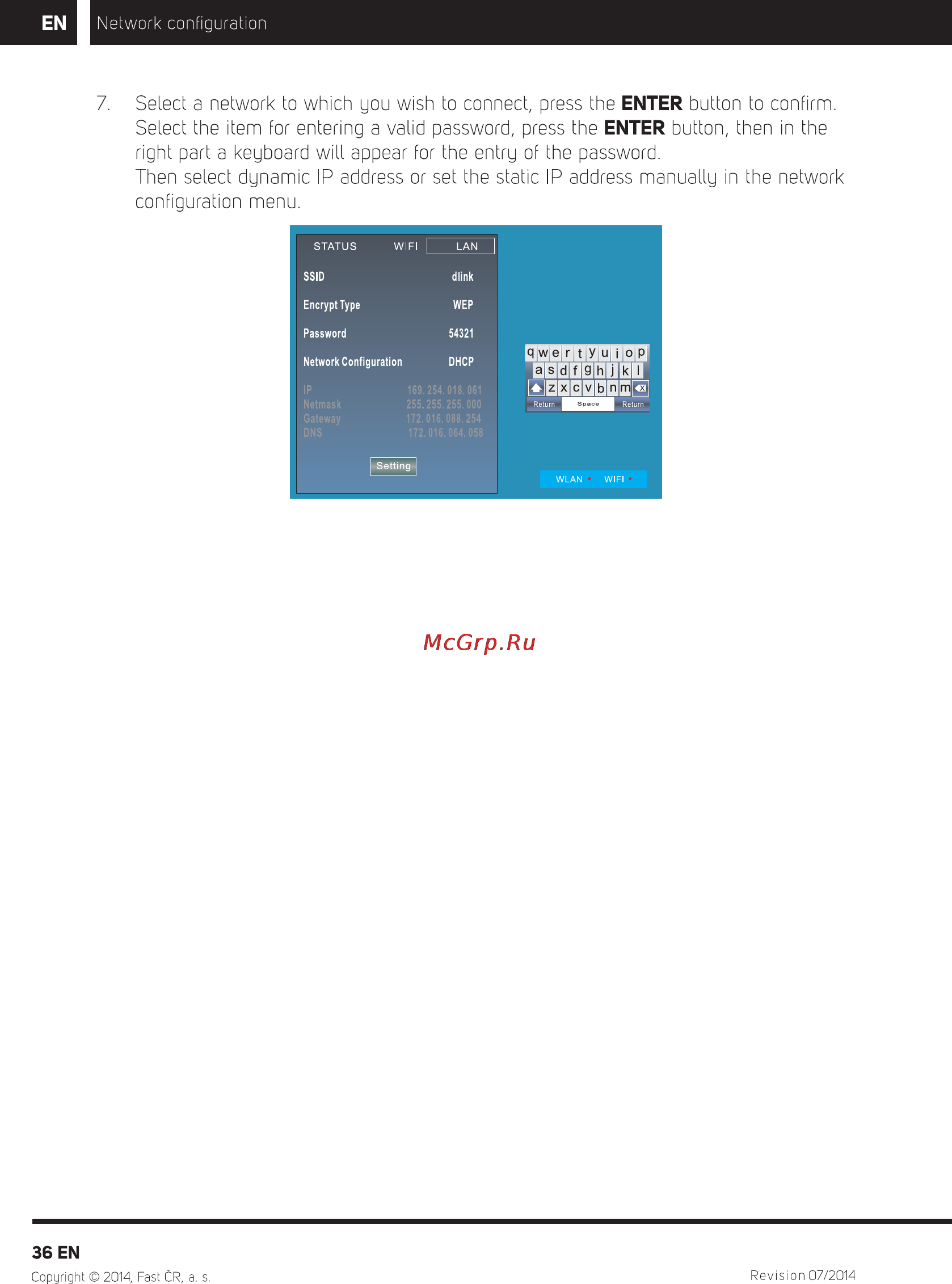 Sencor SLE 40F82M4 [38/52] Select a network to which you wish to connect press the enter button to confirm