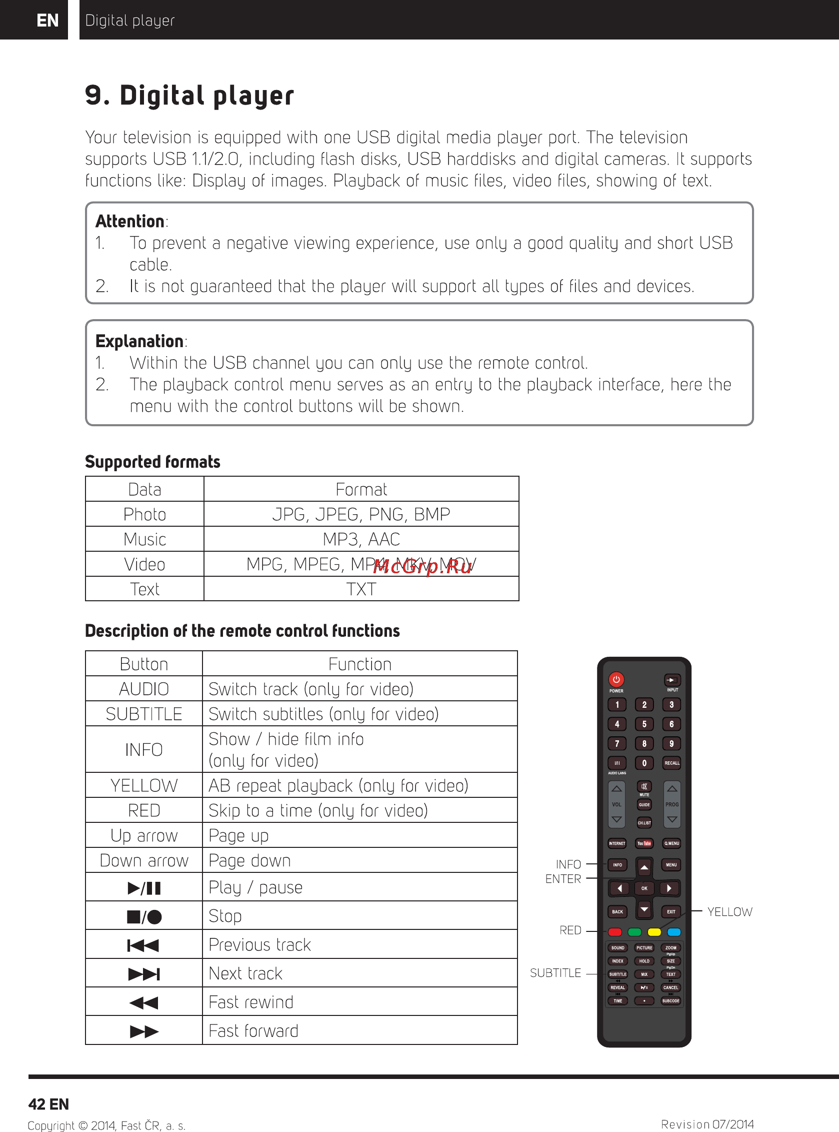 Sencor SLE 40F82M4 [44/52] Digital player