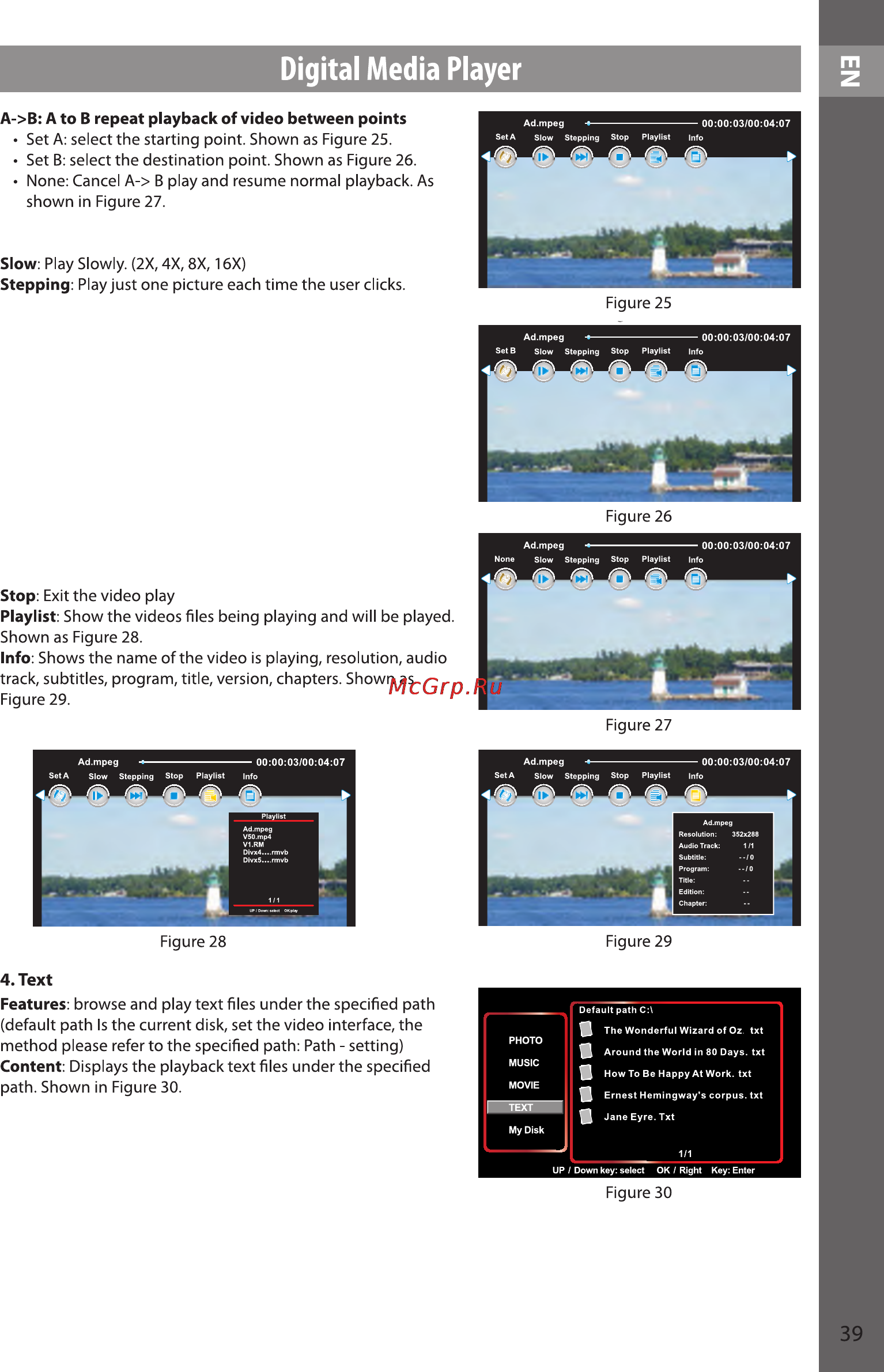 Sencor SLE 39F52M4 [39/49] Digital media player