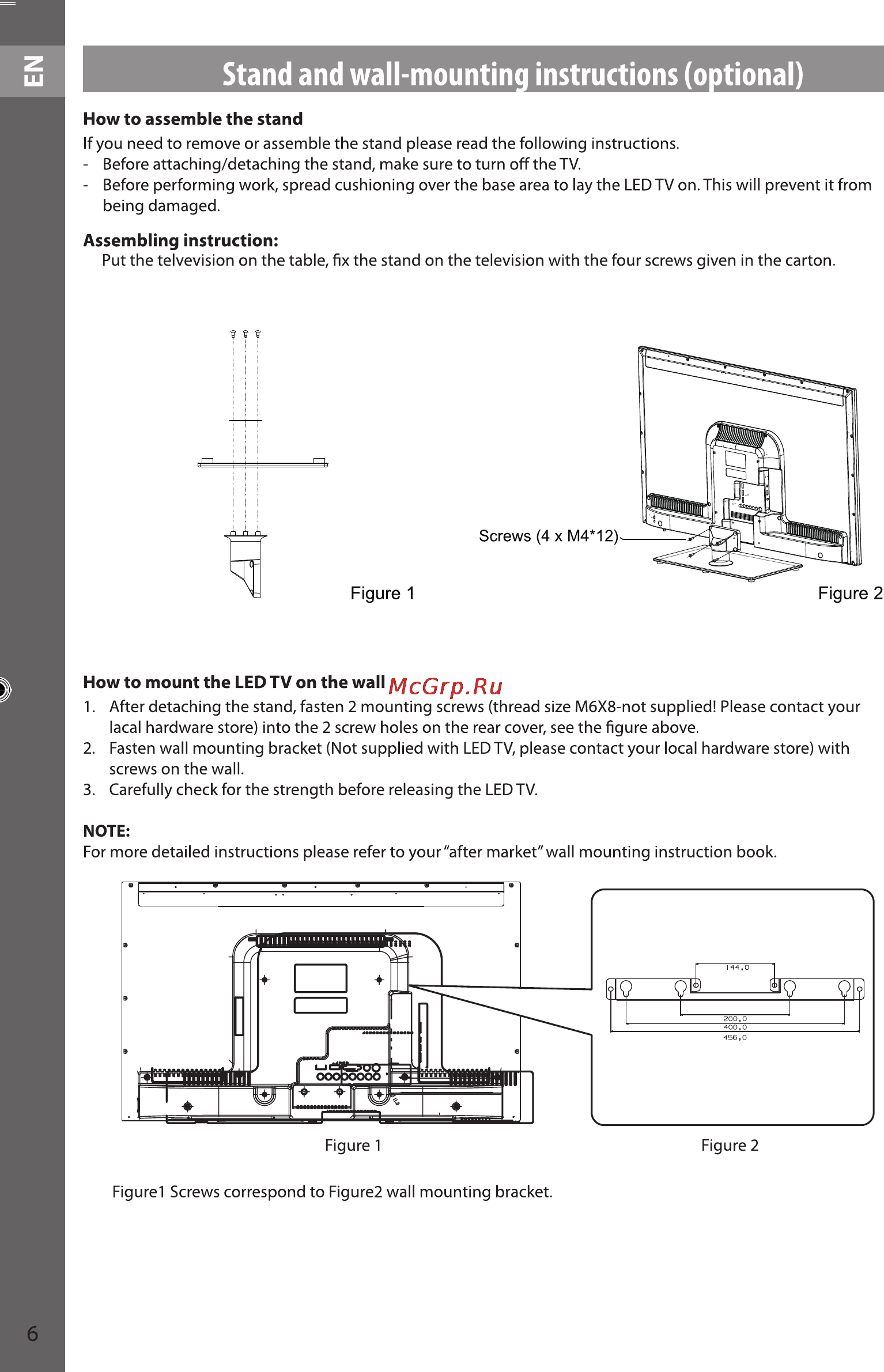 Sencor SLE 39F52M4 [6/49] U h___________ stand and wall mounting instructions optional