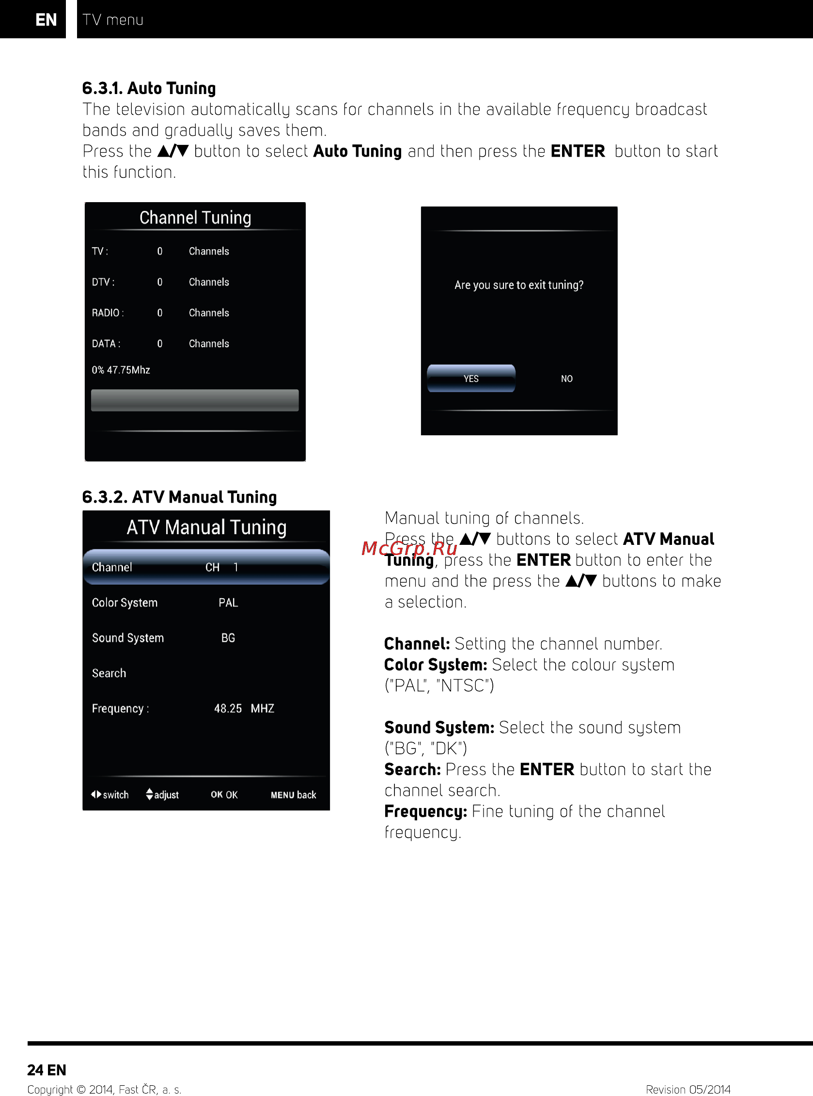 Sencor SLE 39A1000M4 [26/50] Atv manual tuning