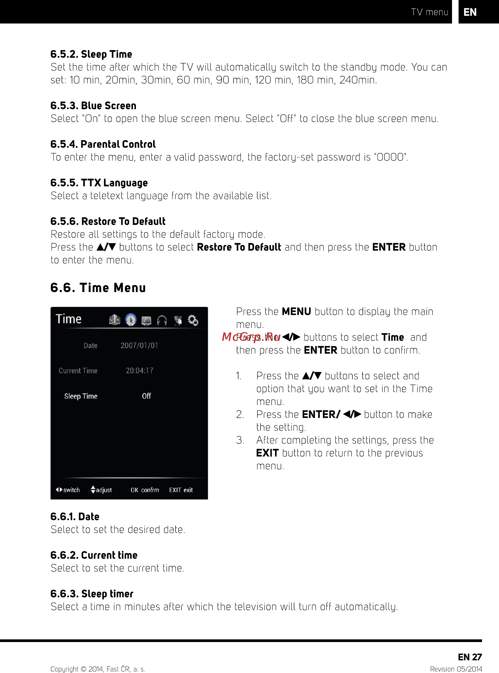 Sencor SLE 39A1000M4 [29/50] Time menu