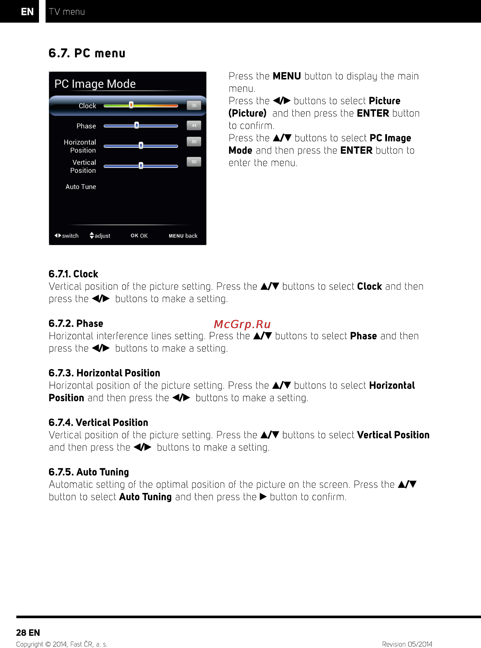 Sencor SLE 39A1000M4 [30/50] Pc menu