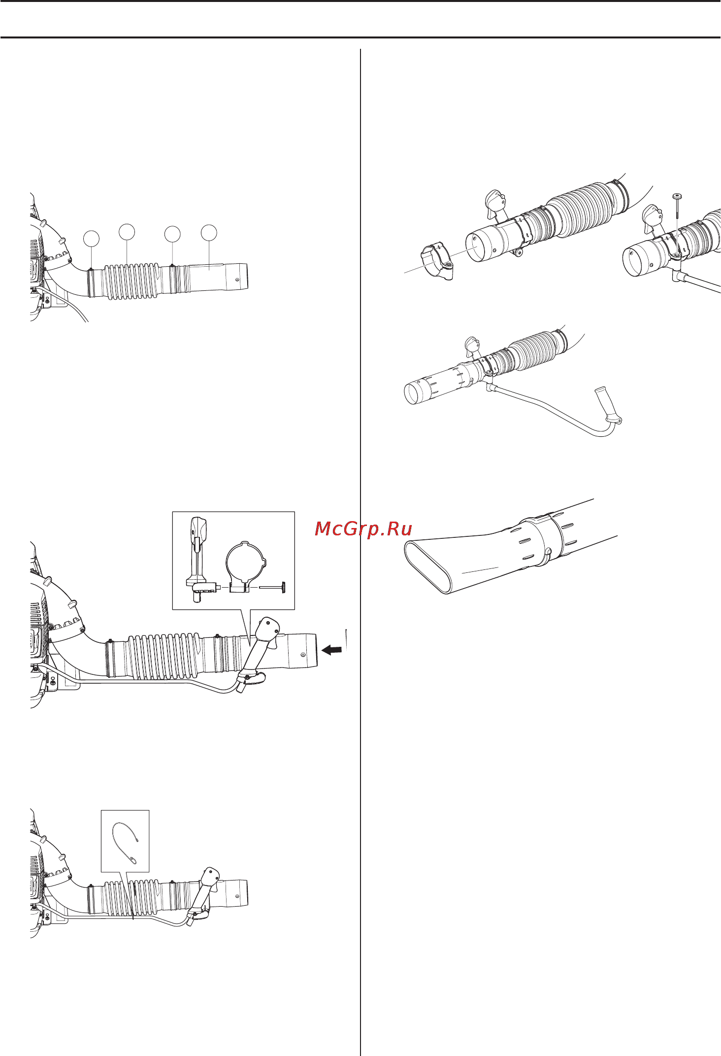 Husqvarna 580BTS [224/458] Монтаж трубы сдувания и ручки регулировки