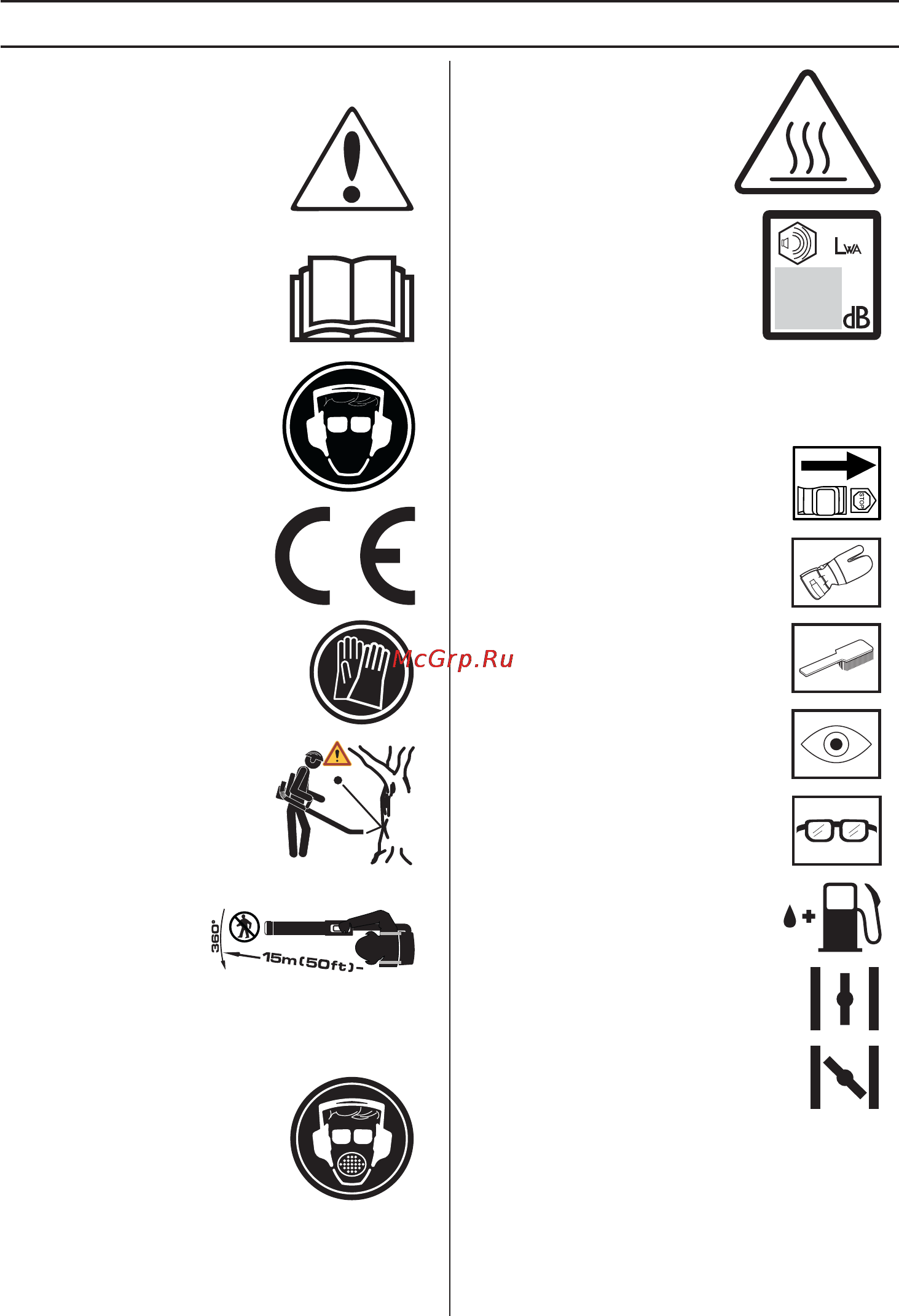 Husqvarna 580BTS [93/458] Explication des symboles
