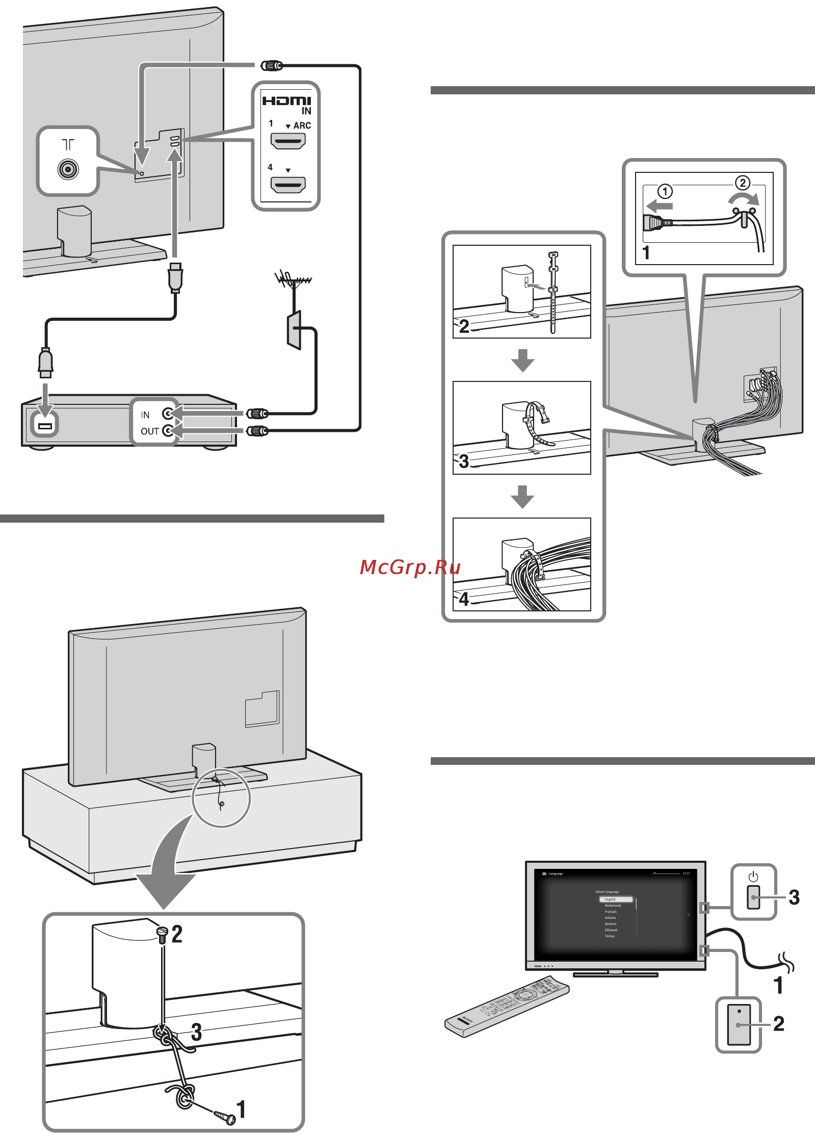 Sony BRAVIA KDL-52HX900 [6/86] Группирование кабелей