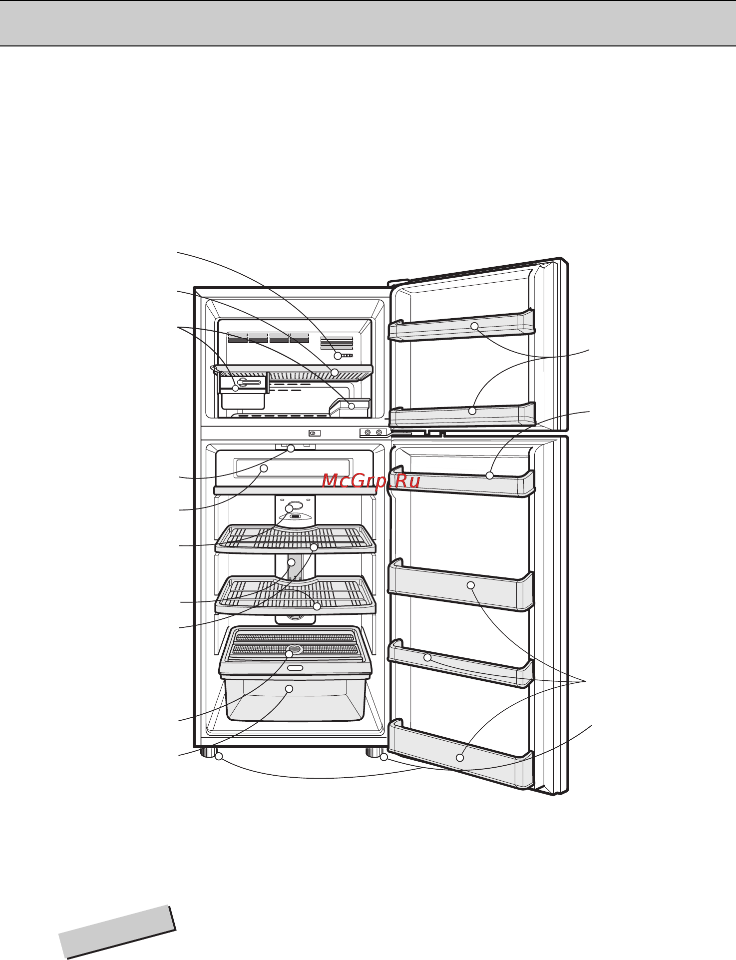 LG GN-B392YLC [10/35] Основные части холодильника